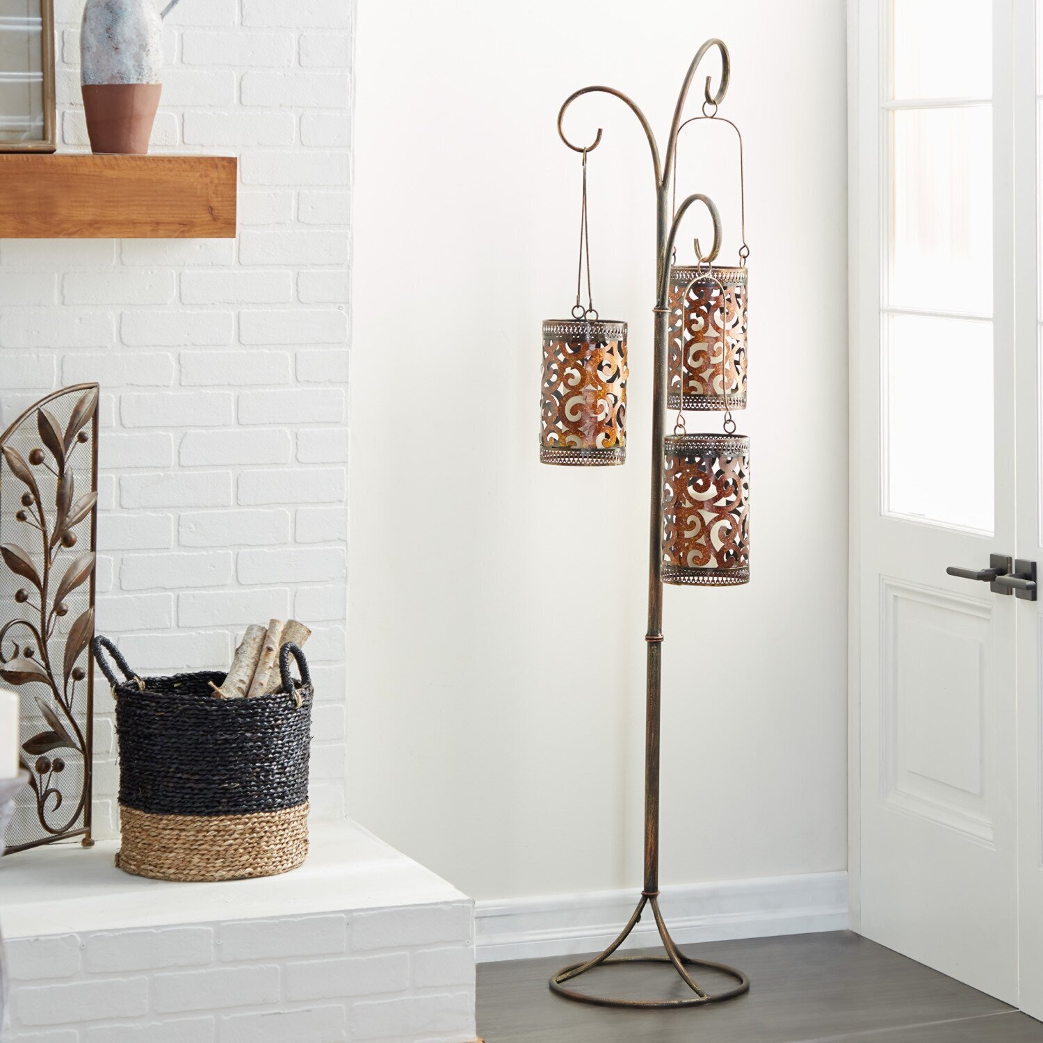Lantern Style Floor Candelabra Candle Holder 