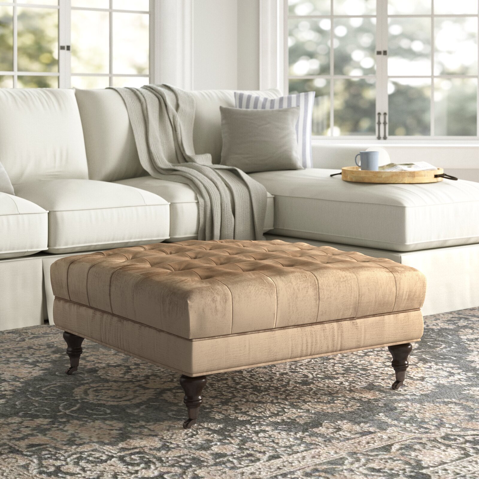 Large Ottoman on Wheels