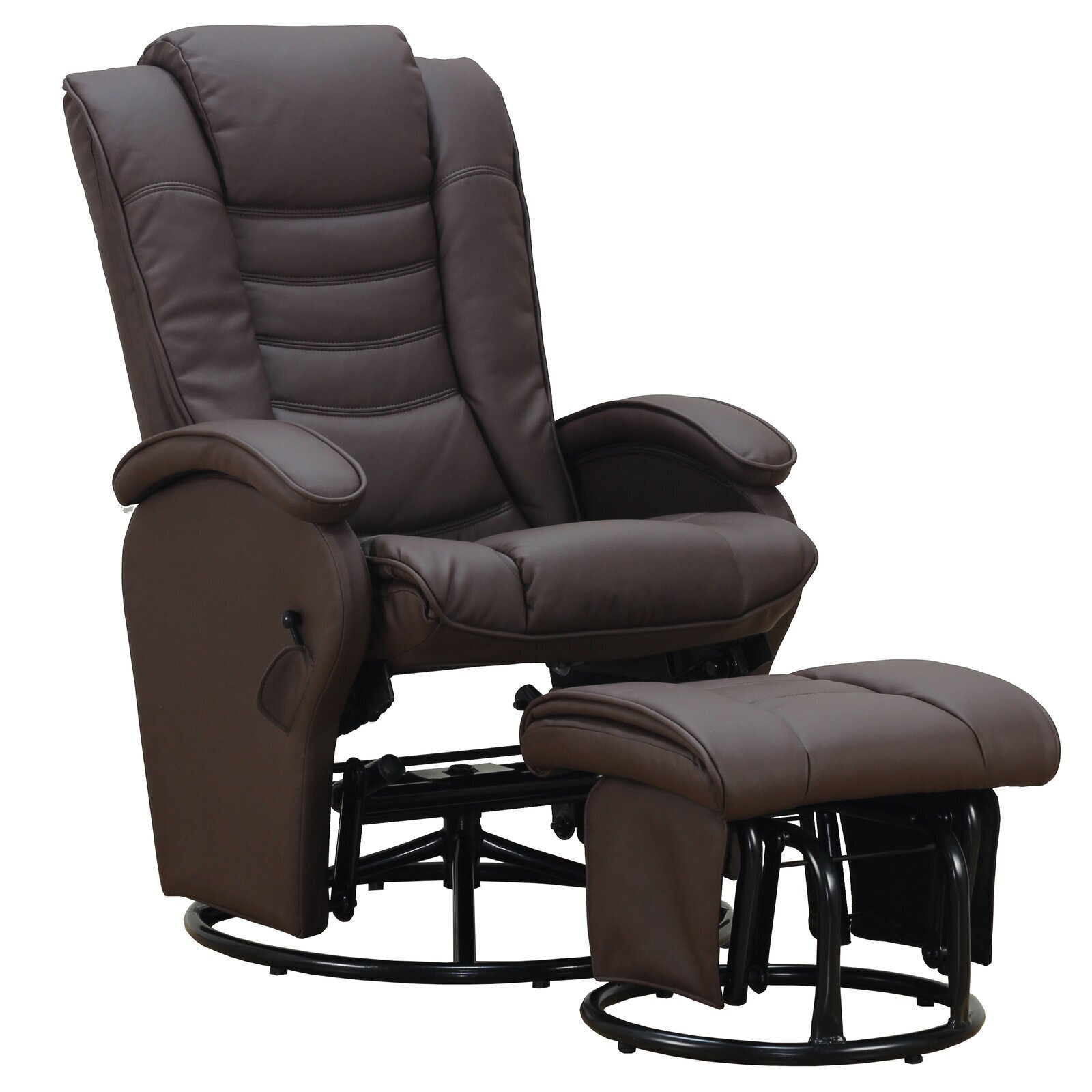 Leather Look Swivel Rocker
