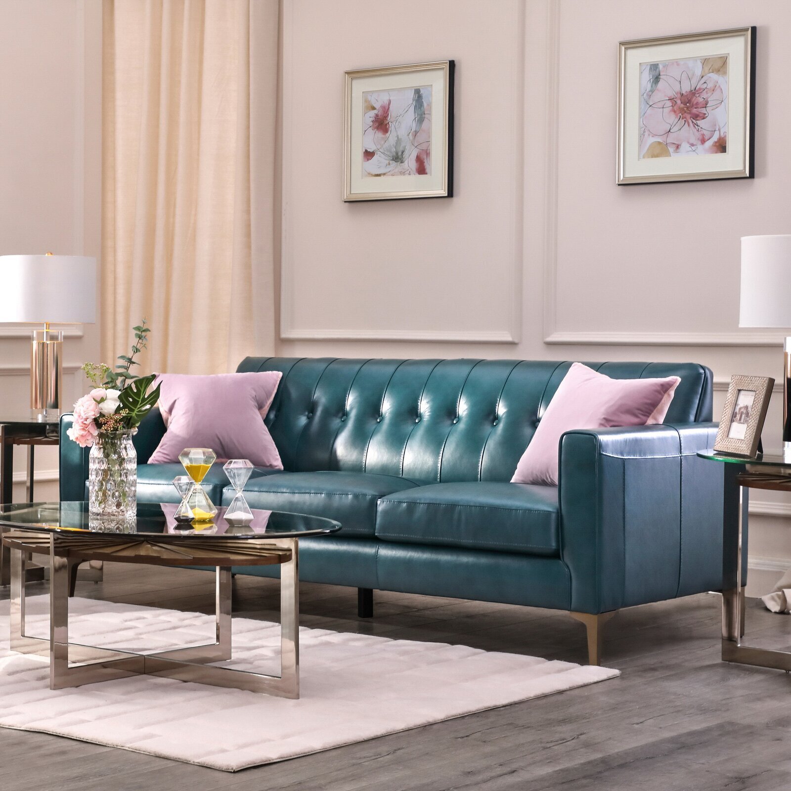 Leather Turquoise Sofa