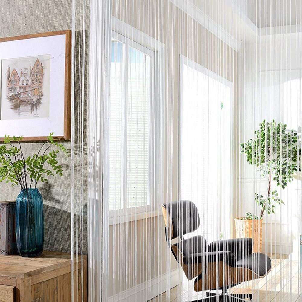 Lightweight See Through White Room Divider 