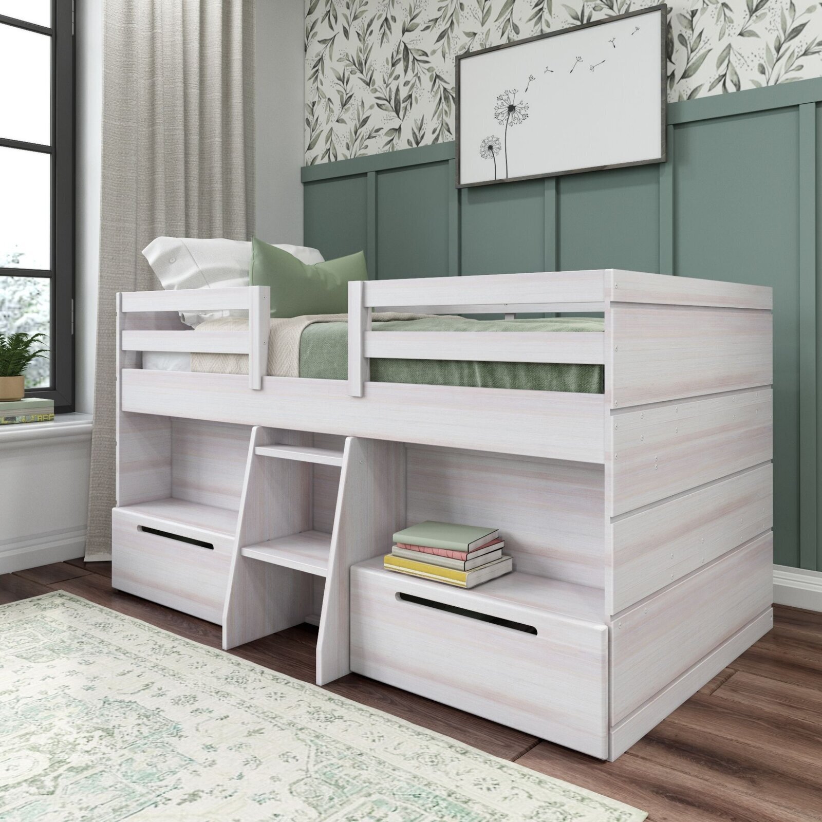 Loft bed with stairs and maximum storage