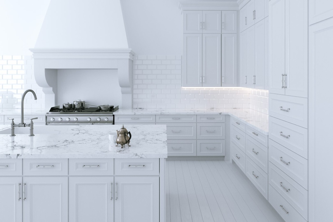 Luxurious white kitchen