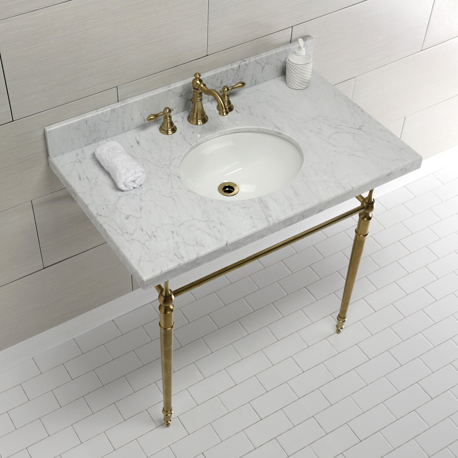 Console Sink With Metal Legs