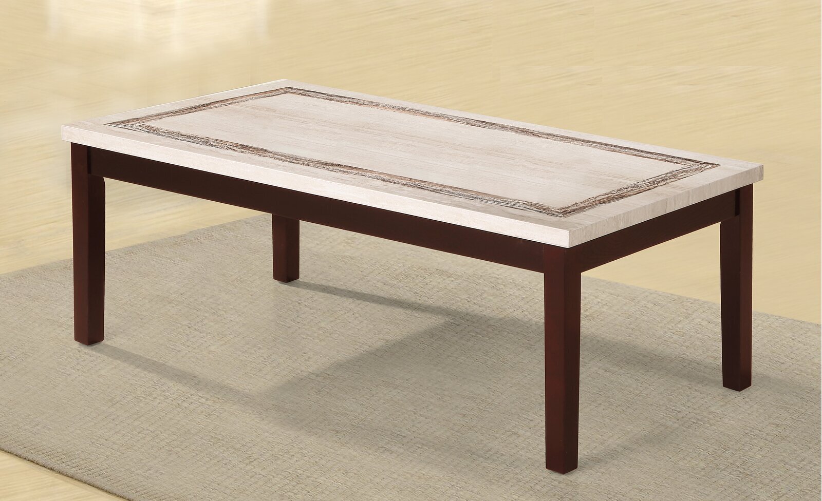 Marbleized Granite Top Coffee Table