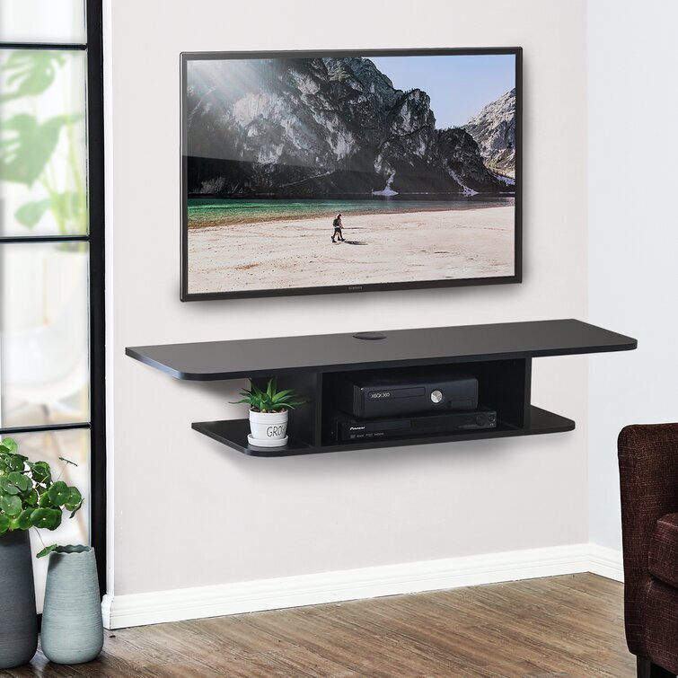 Matte Black Floating Tv Wall Panel