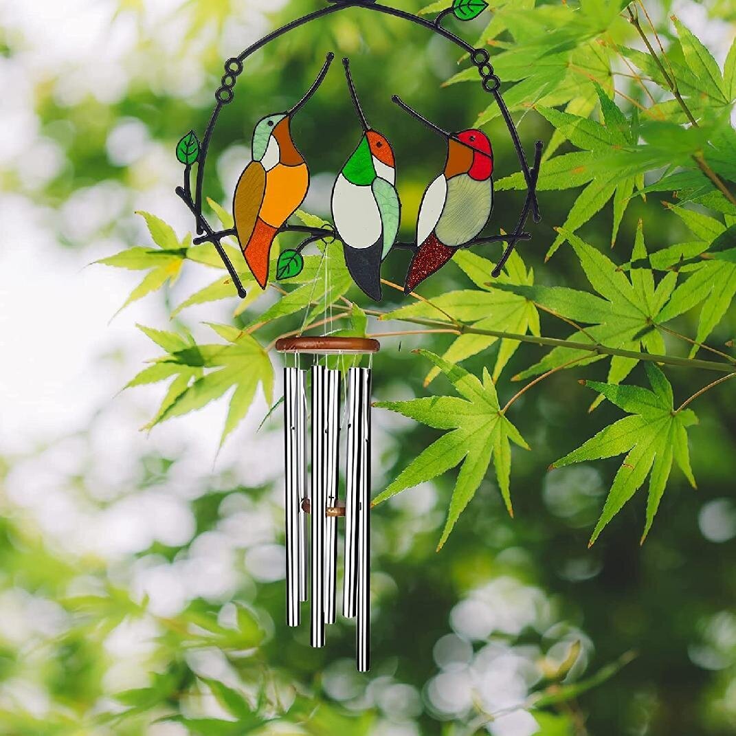 Metal and Glass Bird Suncatcher