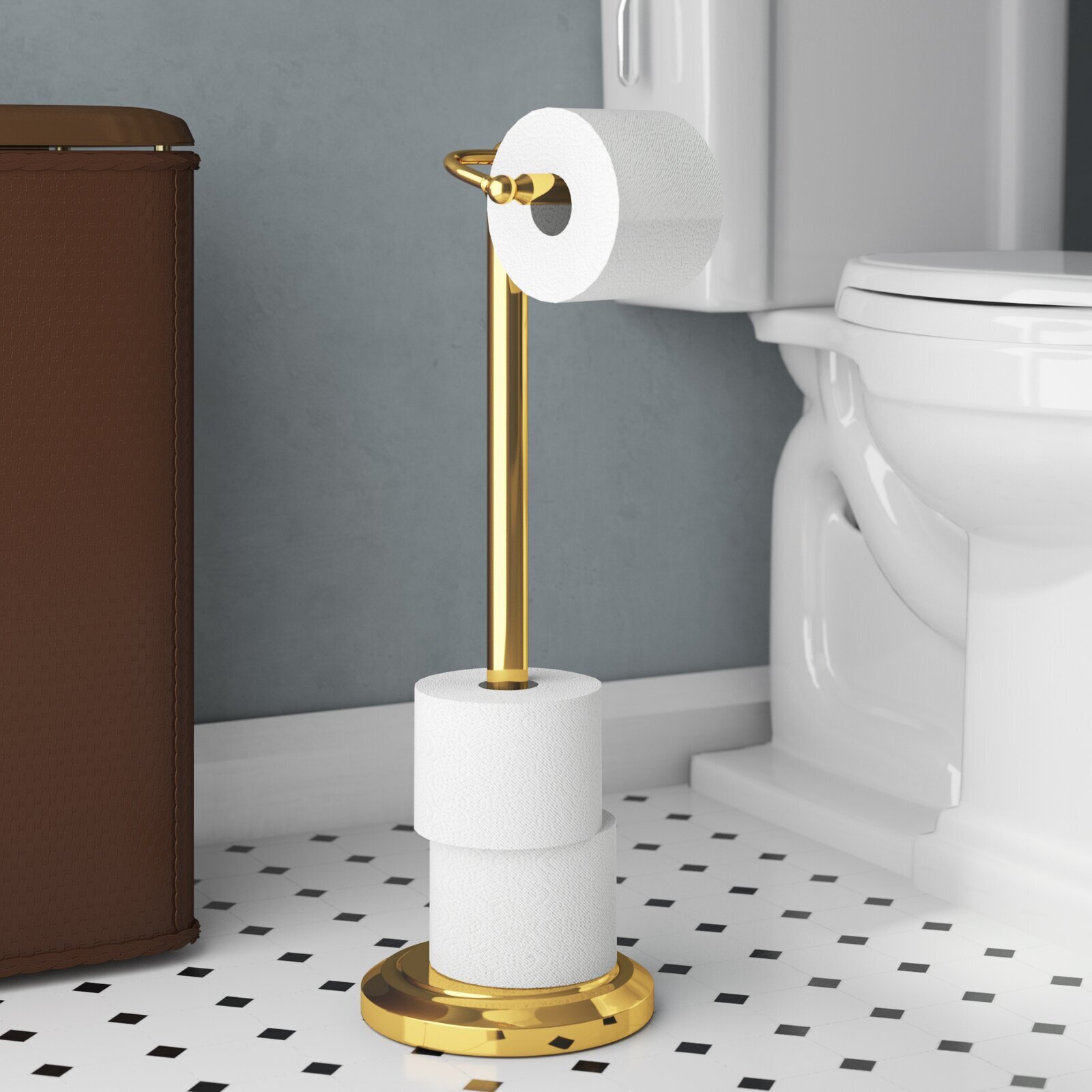 Metal Heavy Duty Freestanding Toilet Paper Holder