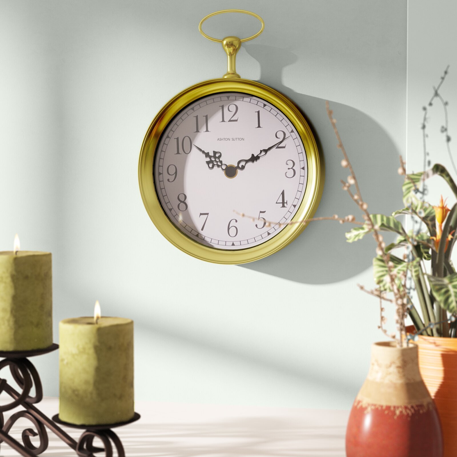 Metallic Oversized Pocket Watch Wall Clock