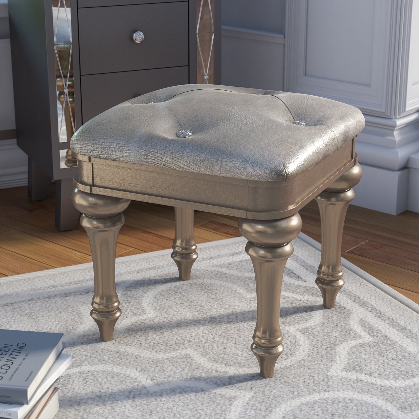 Metallic Vanity Stool