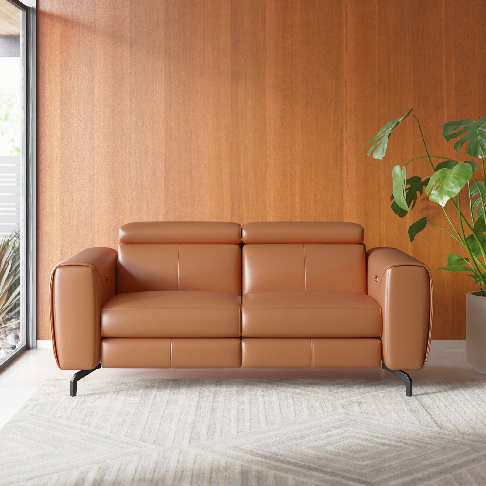 Mid Back Reclining Loveseat Sofa