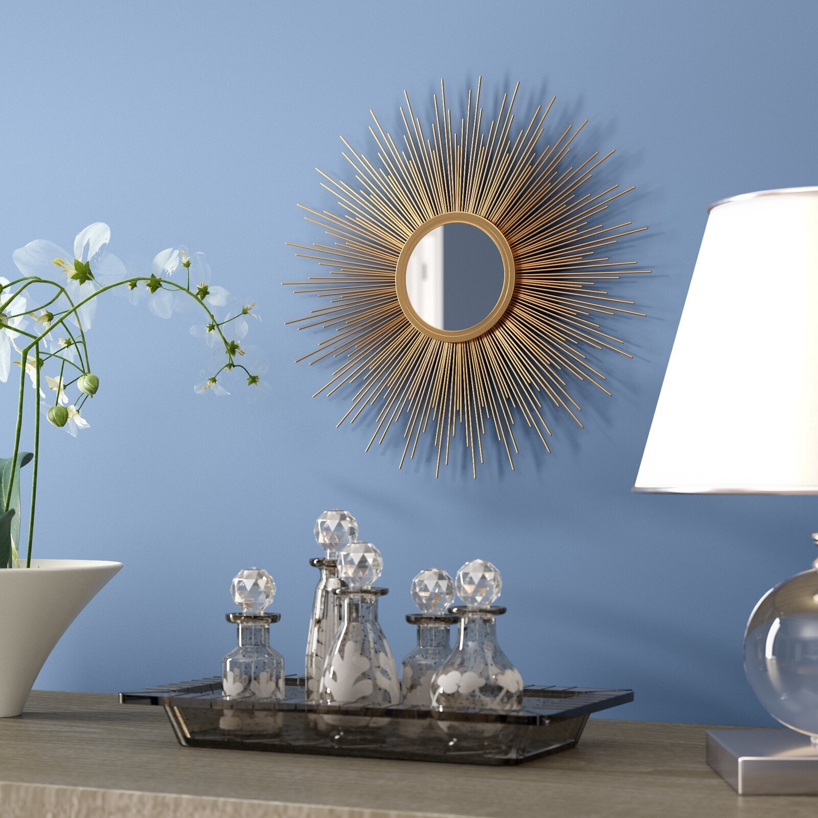 Mid century modern frame for round mirror