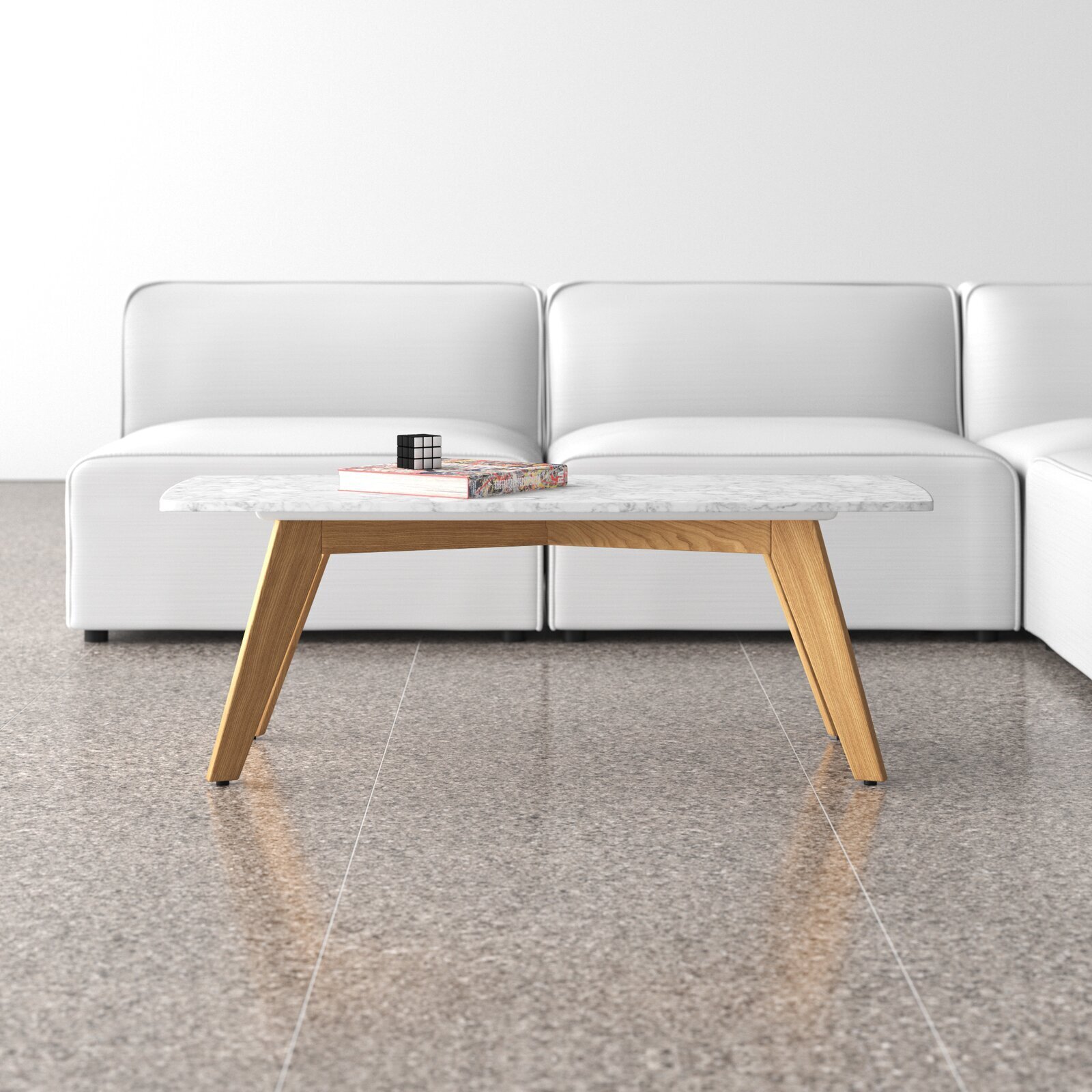 Mid Century Modern Granite Coffee Table