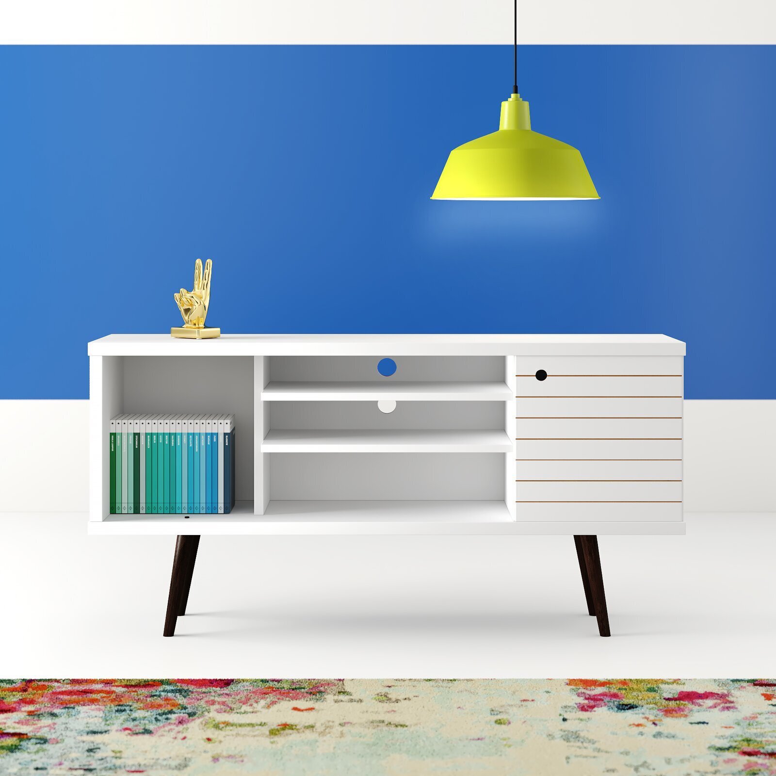 Mid Century Modern White TV Stand