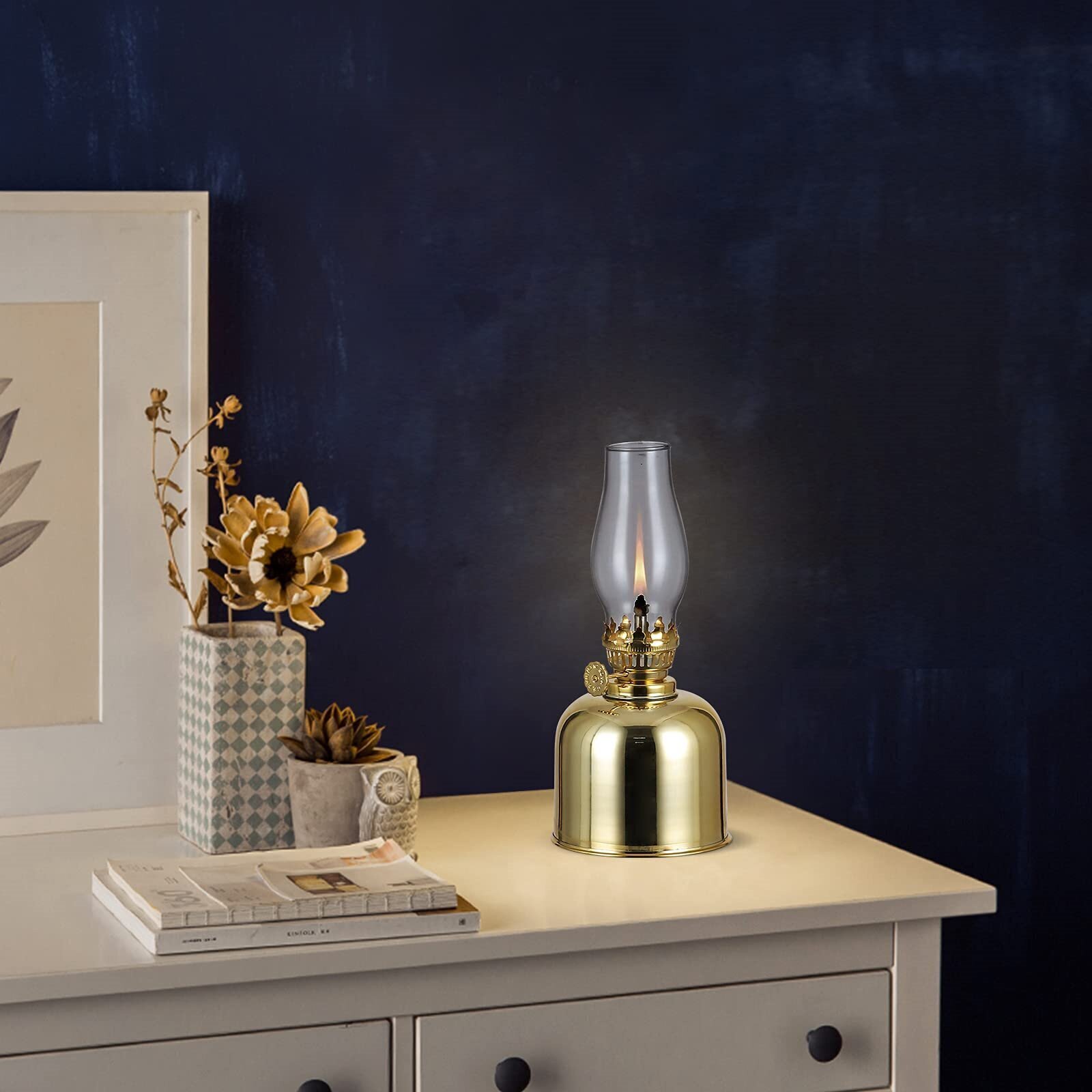 Modern Antique Brass Paraffin Lamp