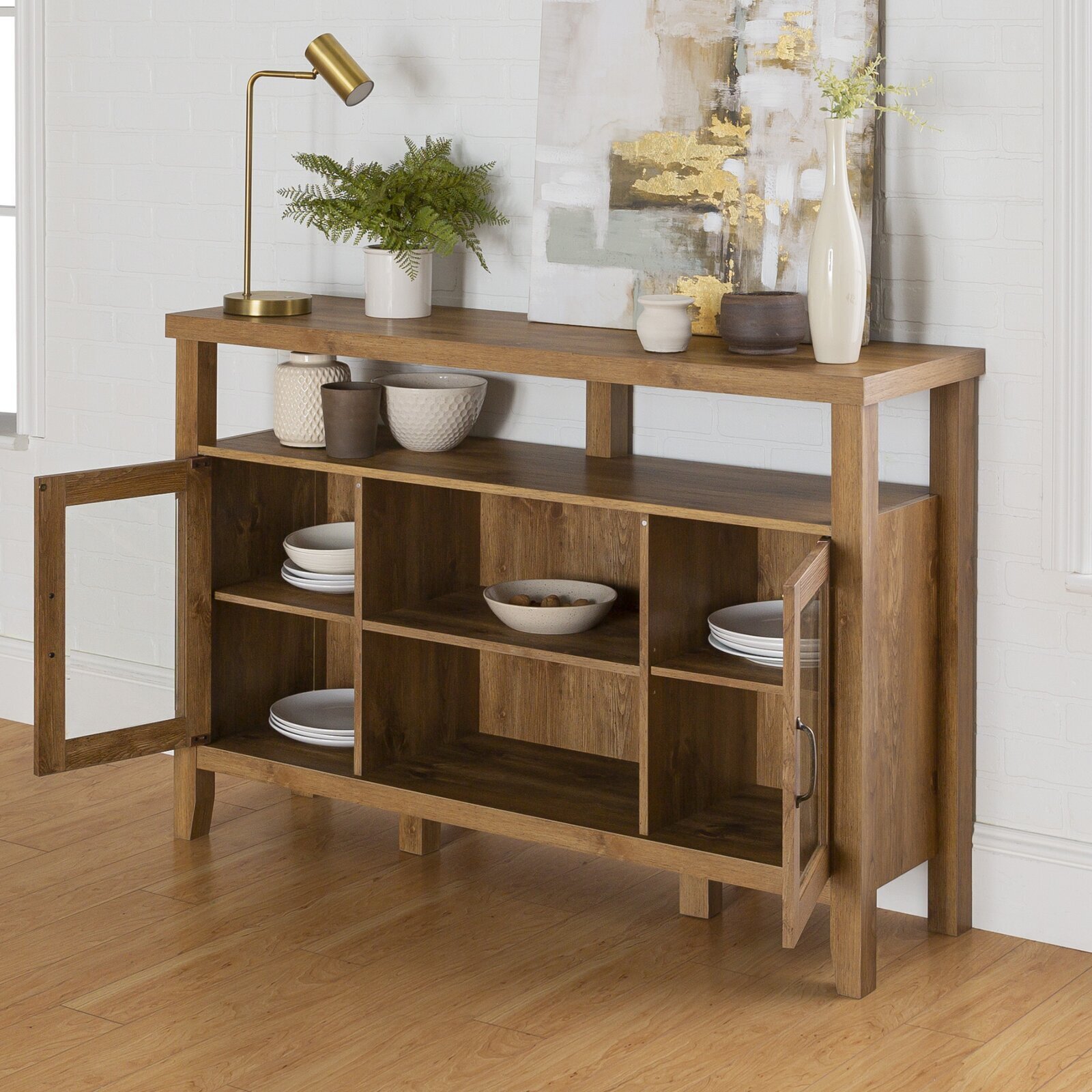 Modern Buffet Cabinet with Glass Doors