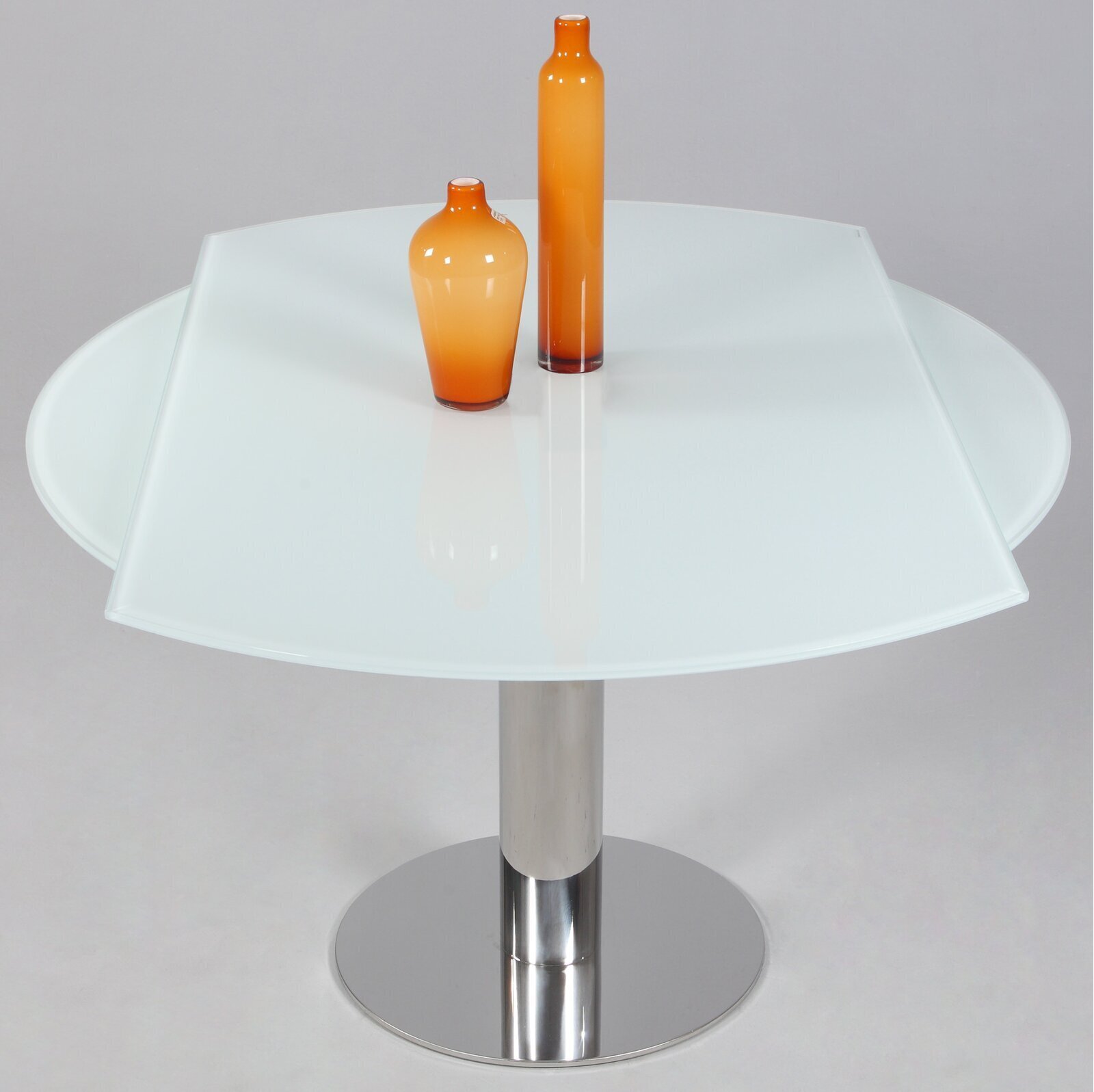 Modern Glass and Steel Dining Table