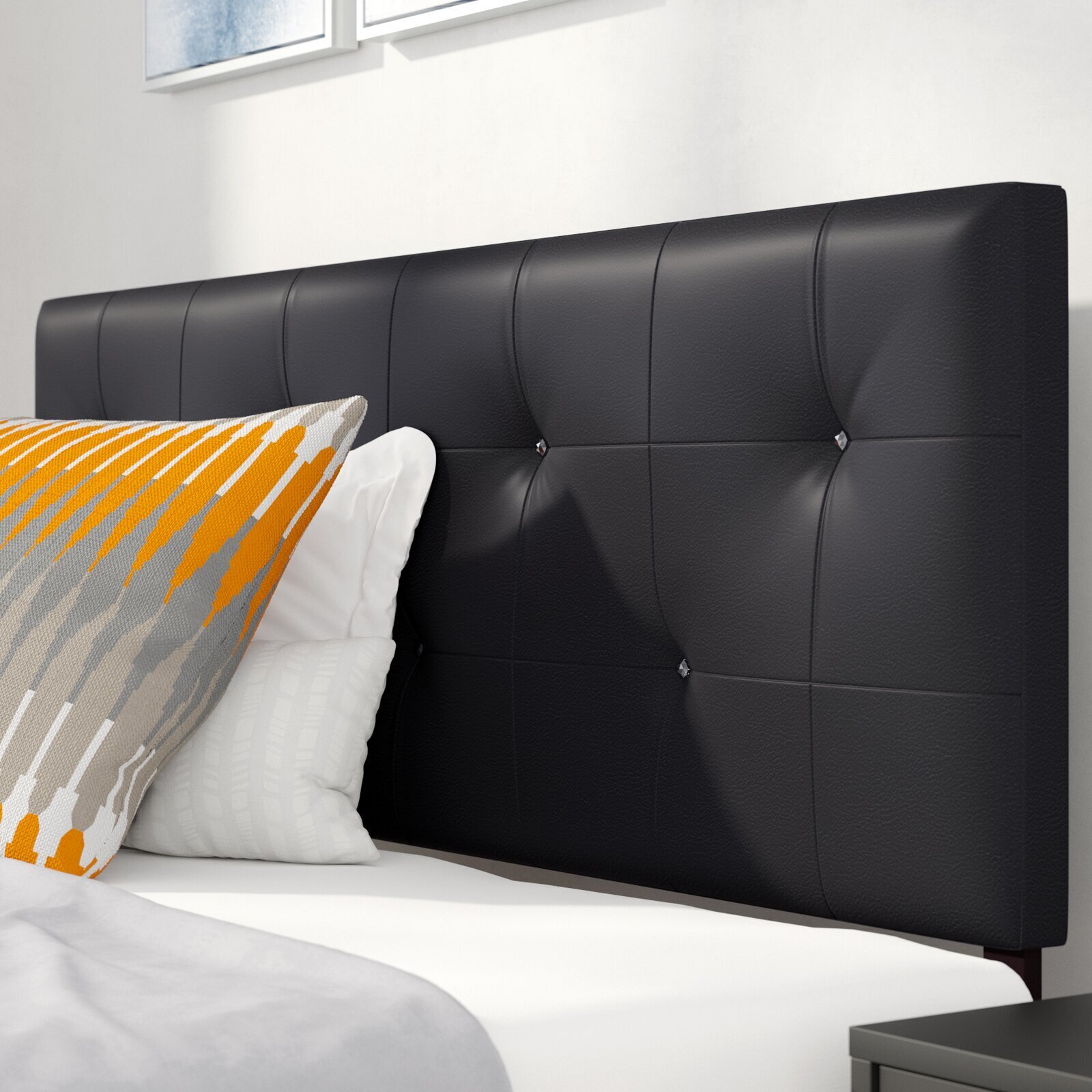 Modern King Size Leather Headboard