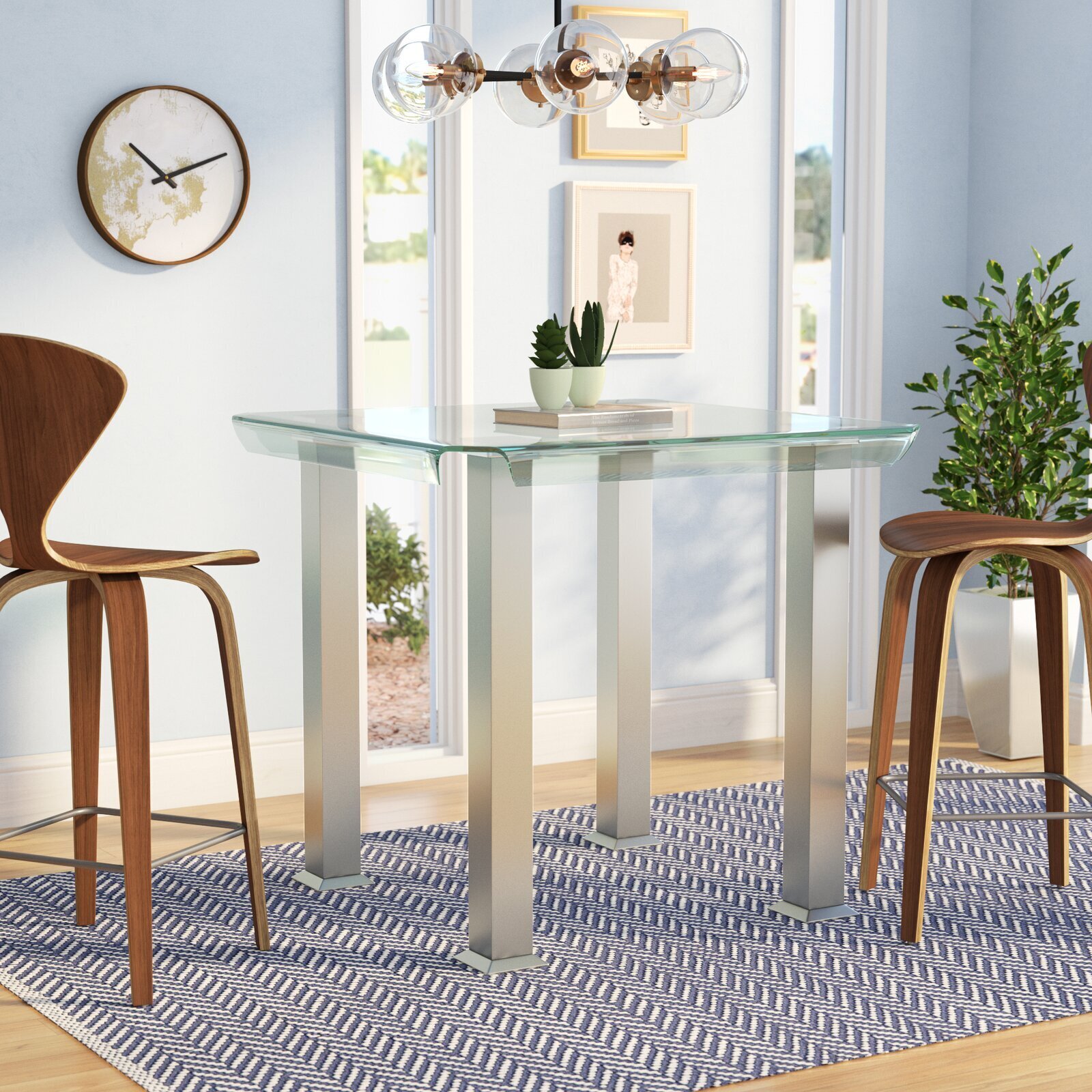Modern looking glass counter height table