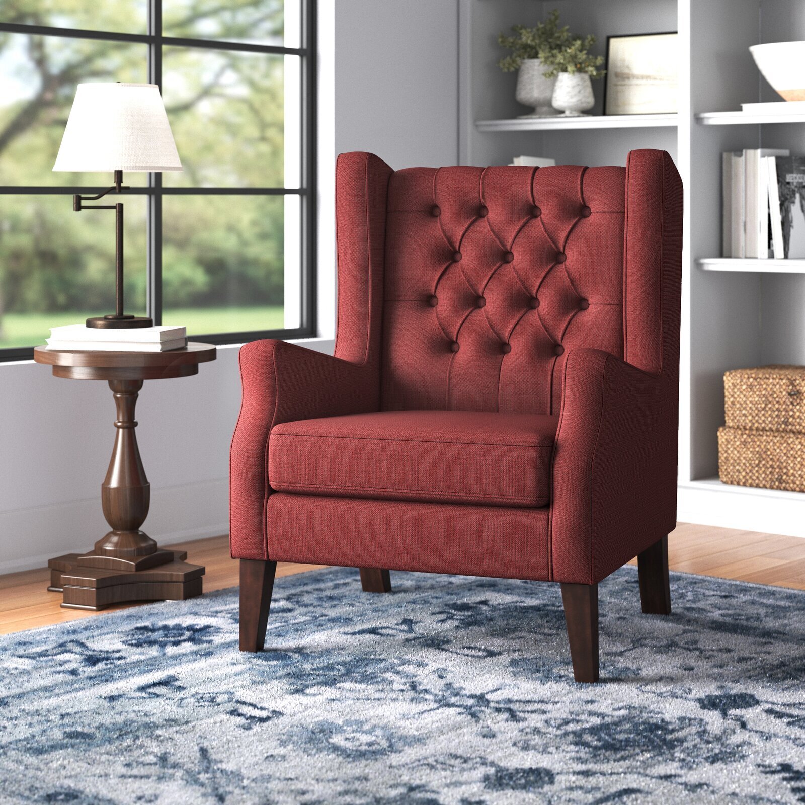 Modern Minimalistic Red Wing Chair