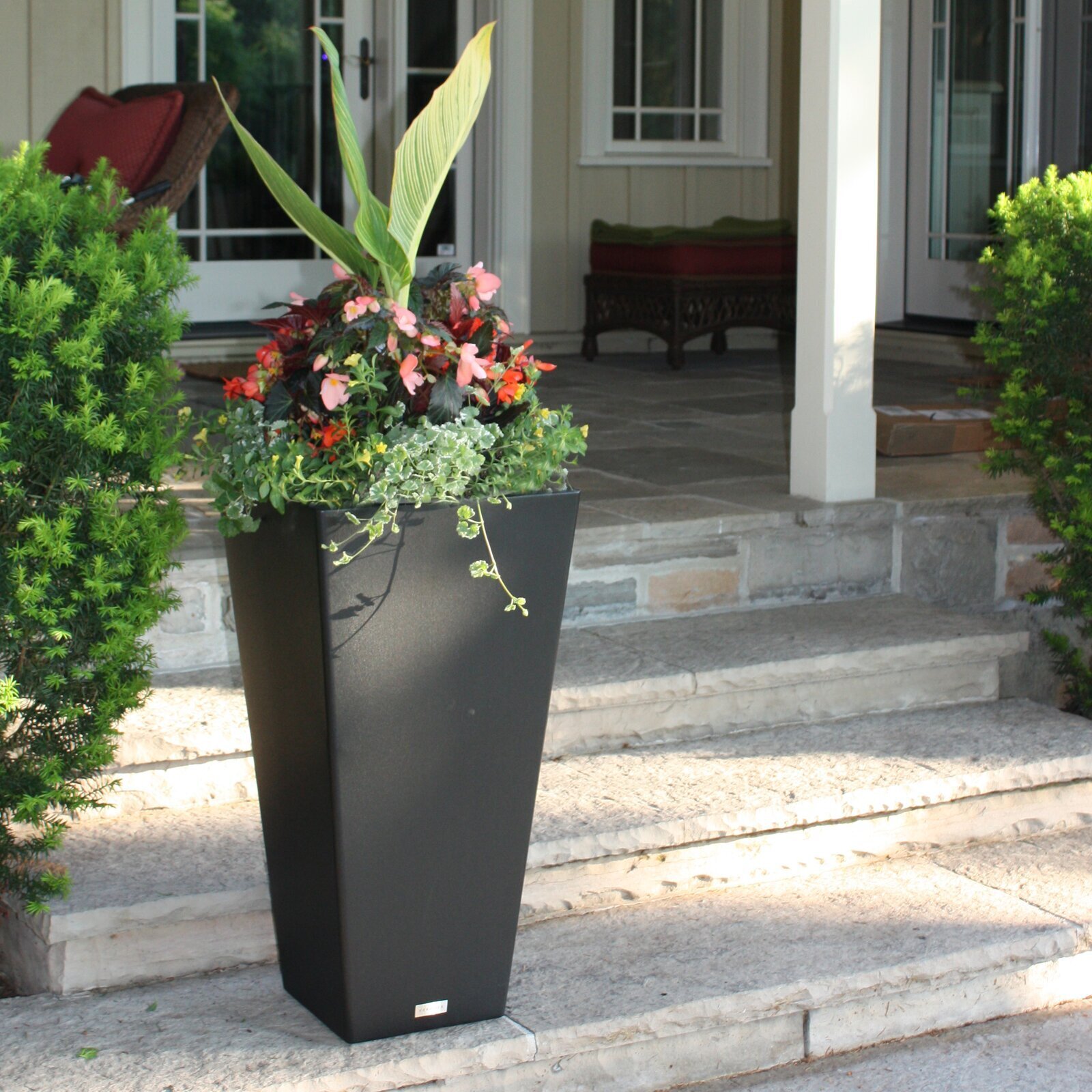 Modern Tall Black Planter