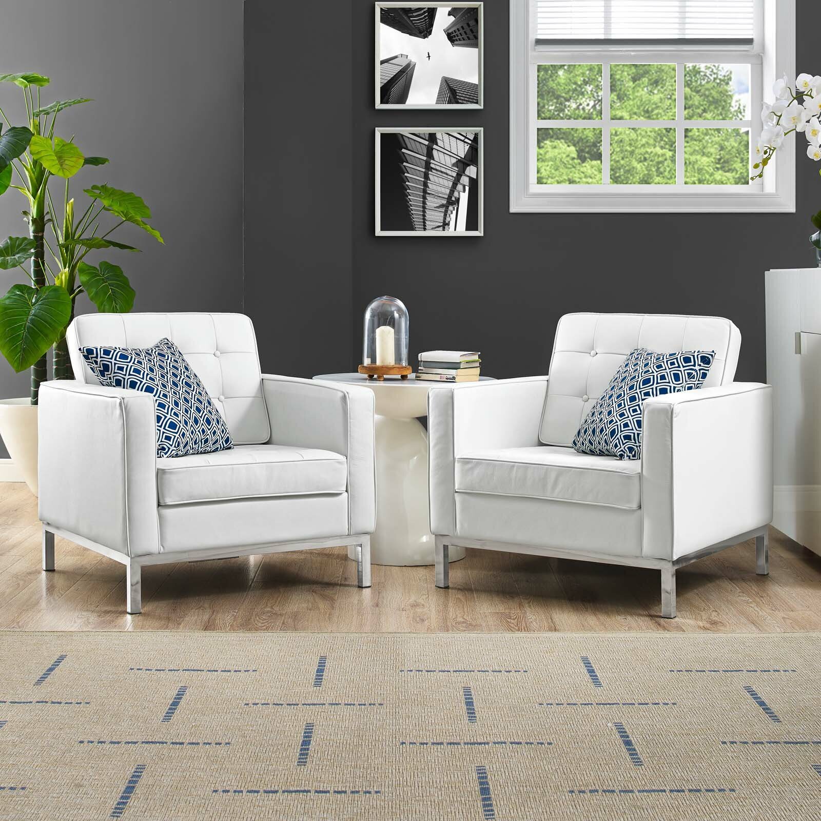 Modern White Leather Chair