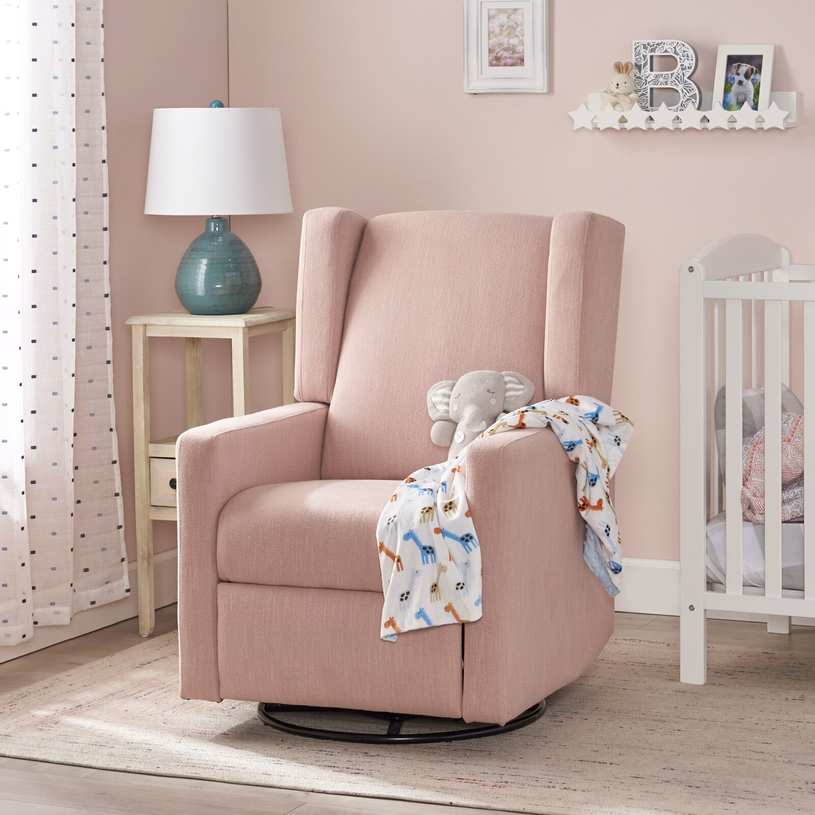 Modern Wingback Swivel Recliner 