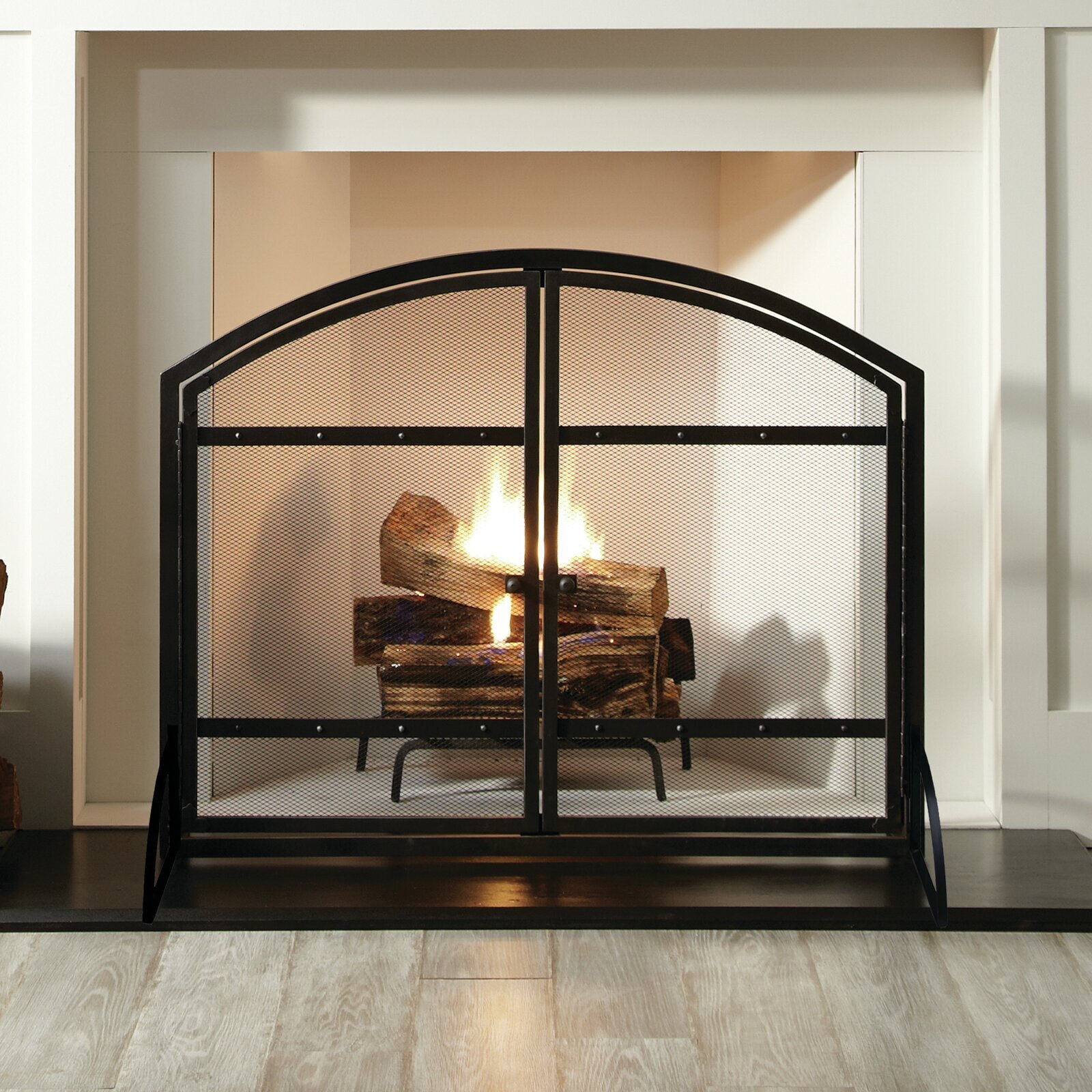 Modest Metal Fireplace Screen