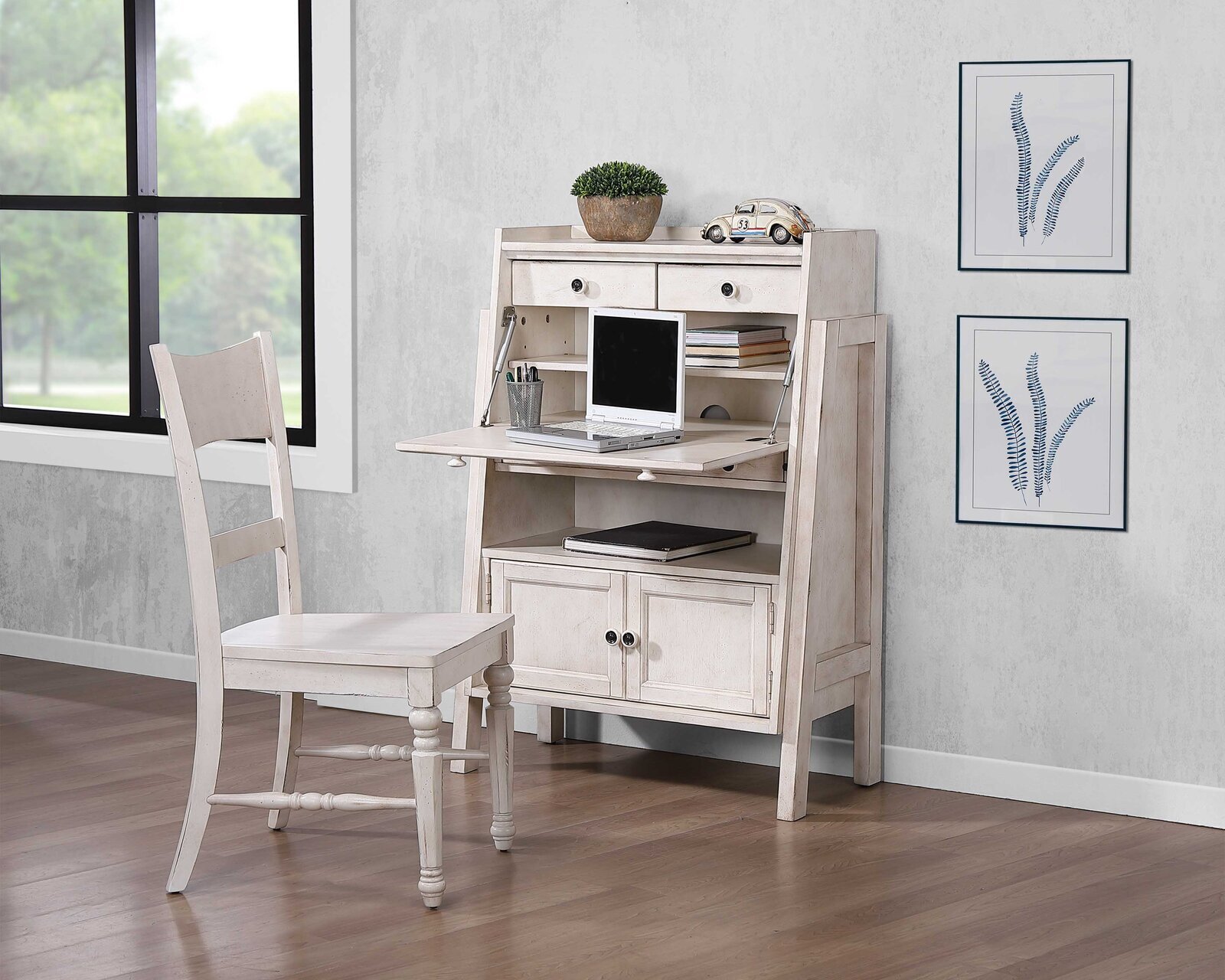 Narrow Drop Front Secretary Desk  