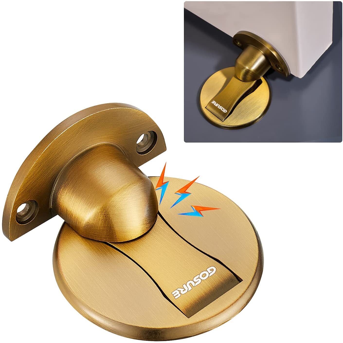 No Screw, Easy to Clean Stainless Steel Finish Door Stop 
