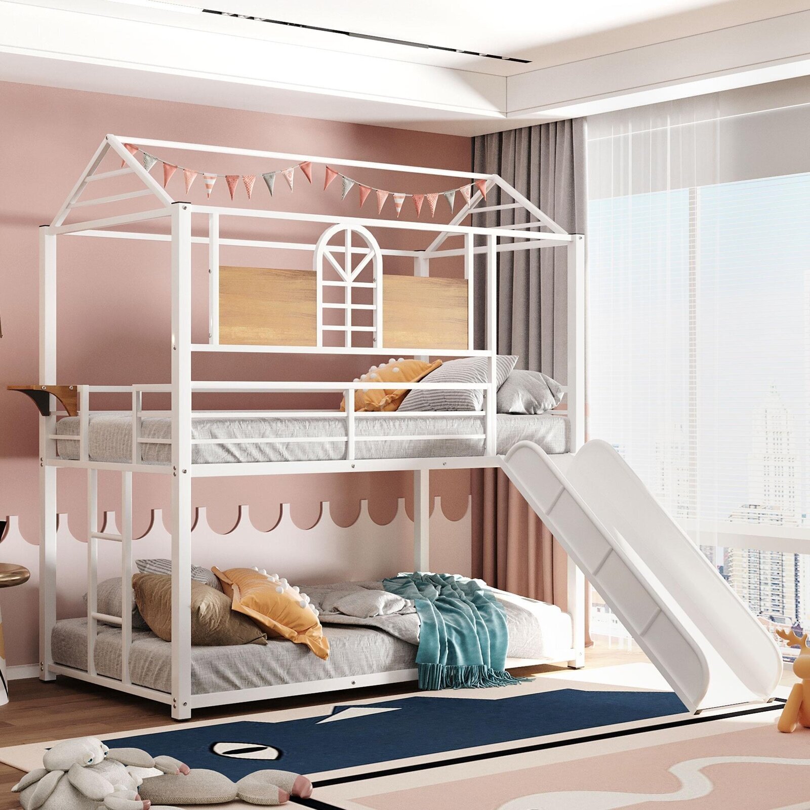 Novelty Bunk Bed With Slide For Girl