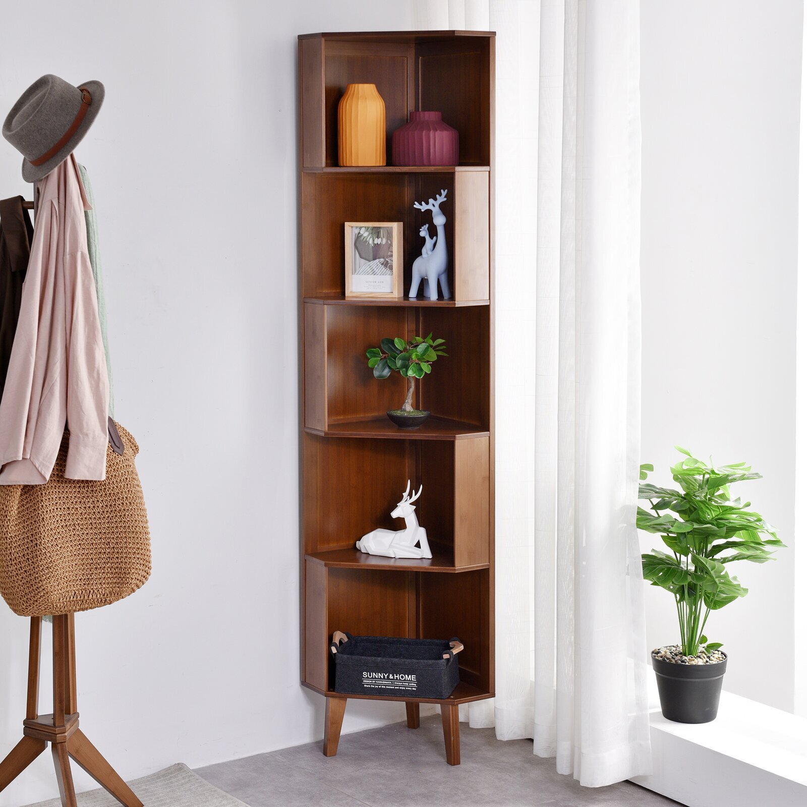Novelty Knotched Corner Bookcase 