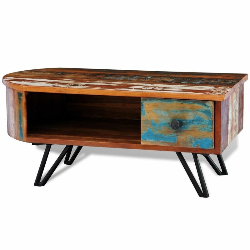 Odd Shaped Coffee Table with Drawer