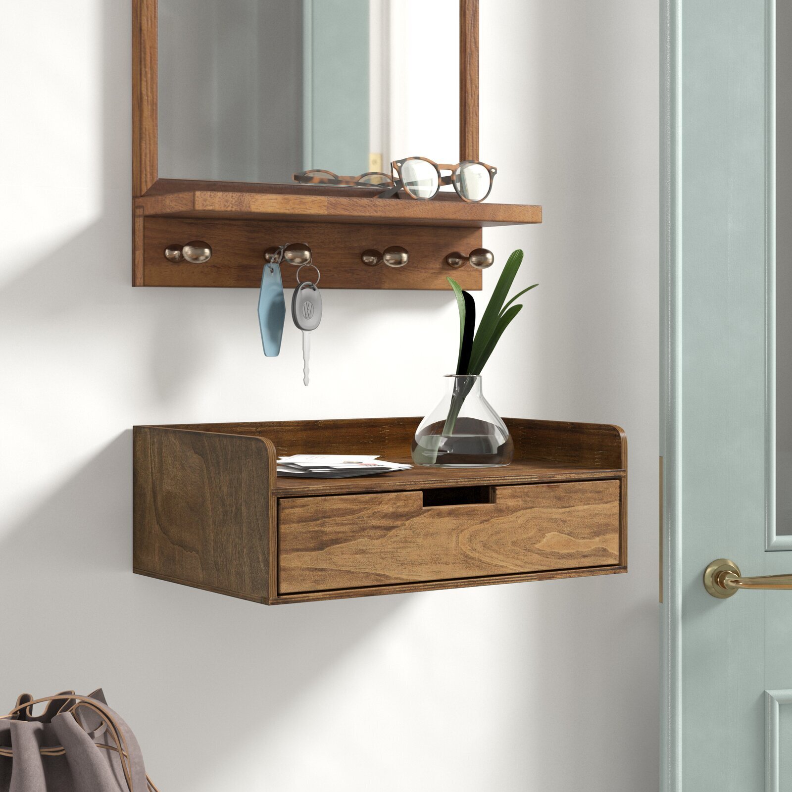 Old Fashioned Bordered Shelf and Drawer 