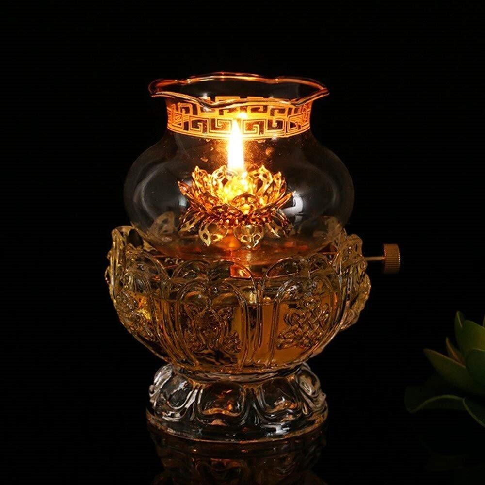 Ornate Designed Vintage Brass Oil Lamp