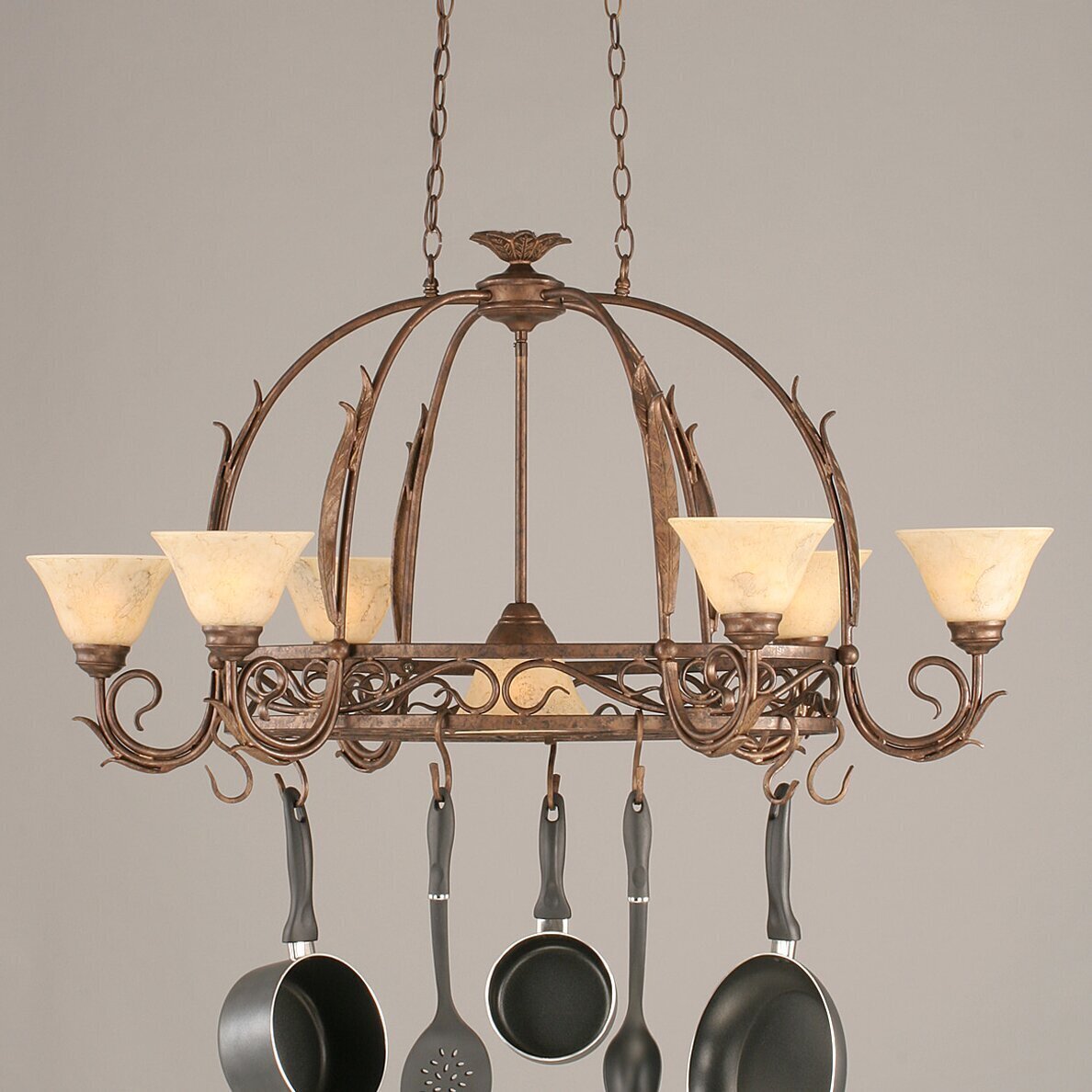 Ornate Pot Rack Chandelier