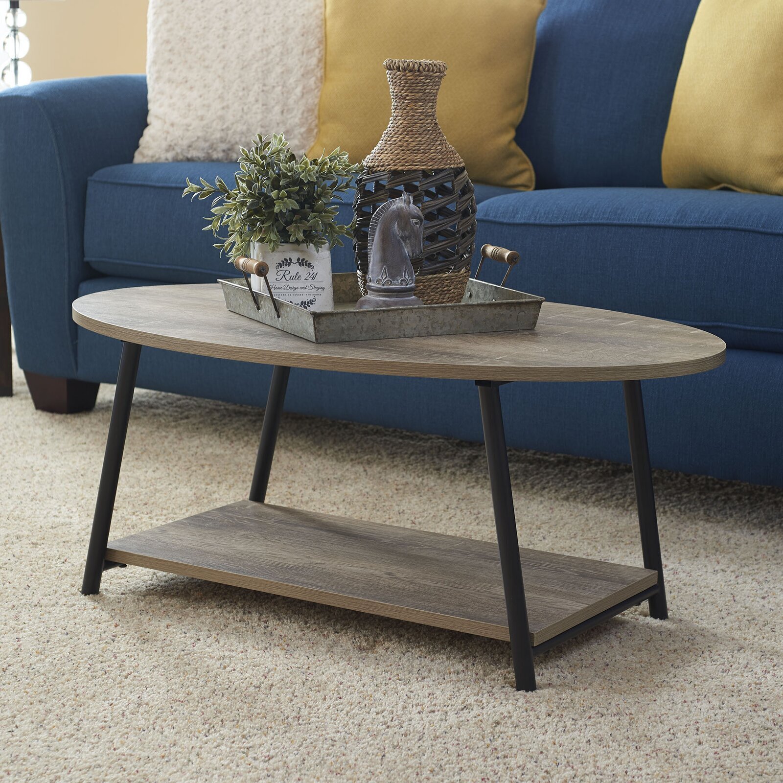 Oval Shaped Modular Japandi Coffee Table