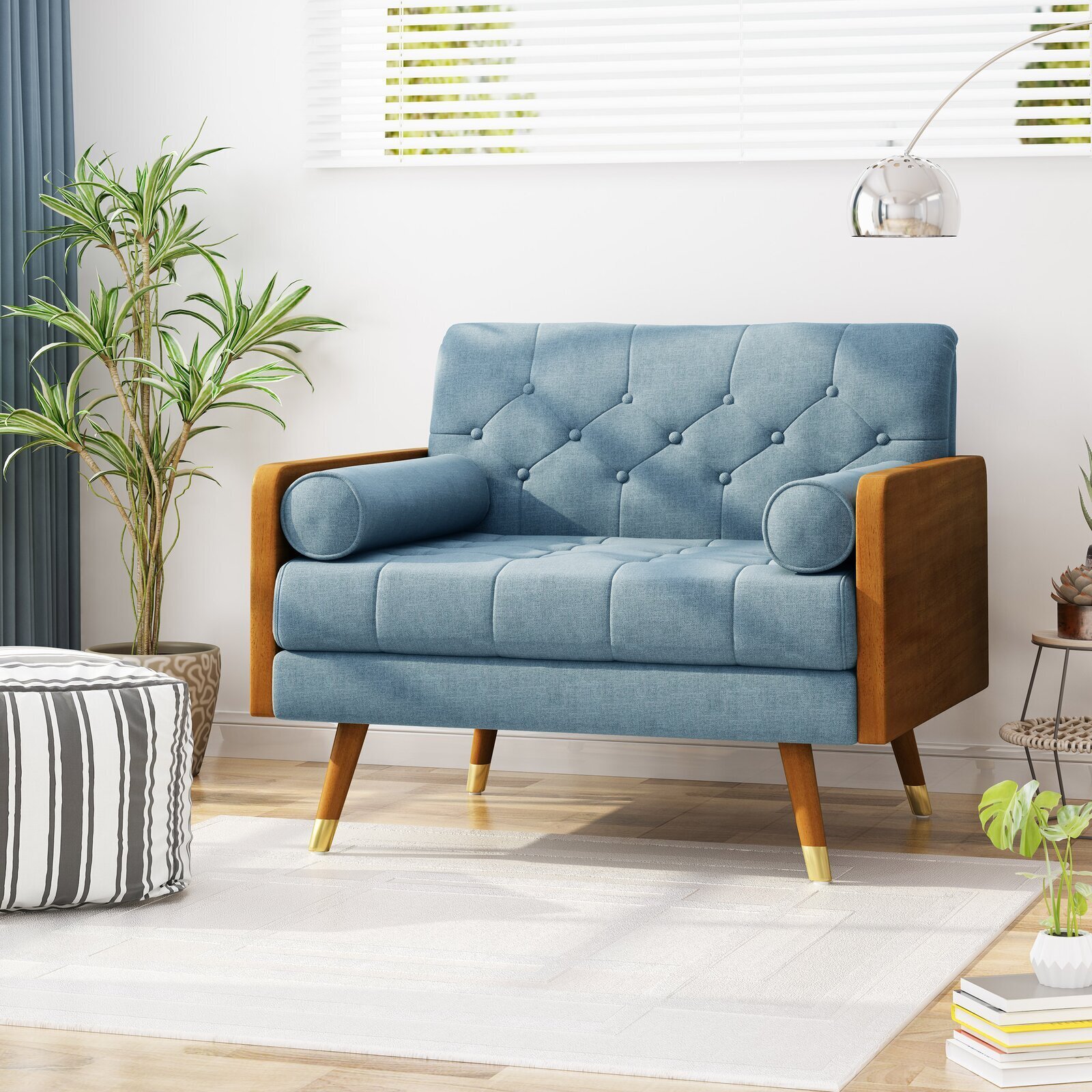 Overlarge Casual Mid Century Modern Armchair 