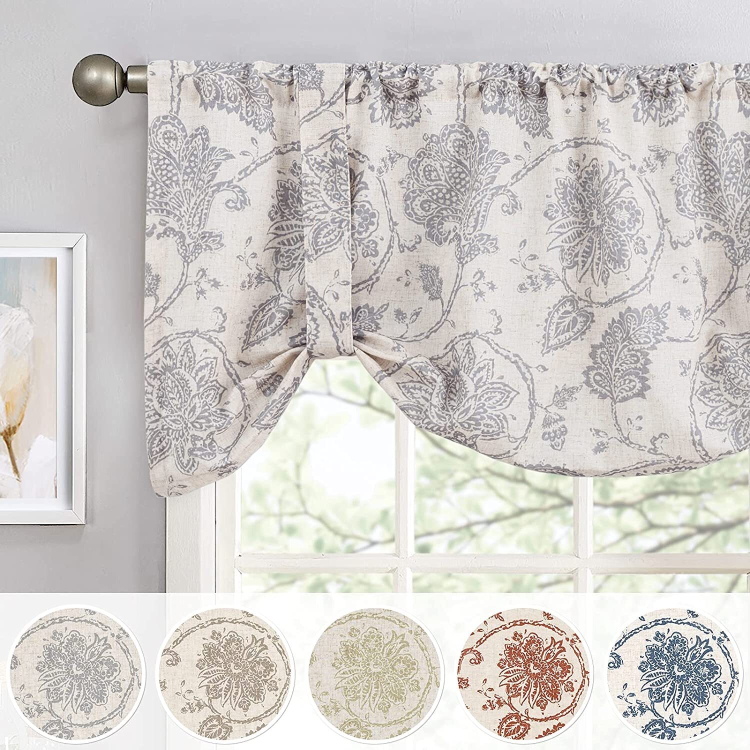 Paisley Valance Curtain for Kitchen