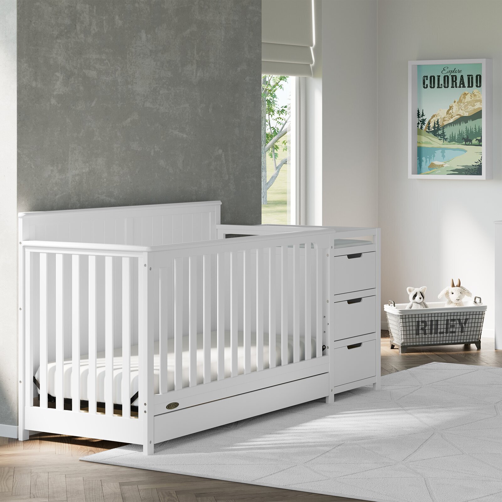Paneled Crib with Storage