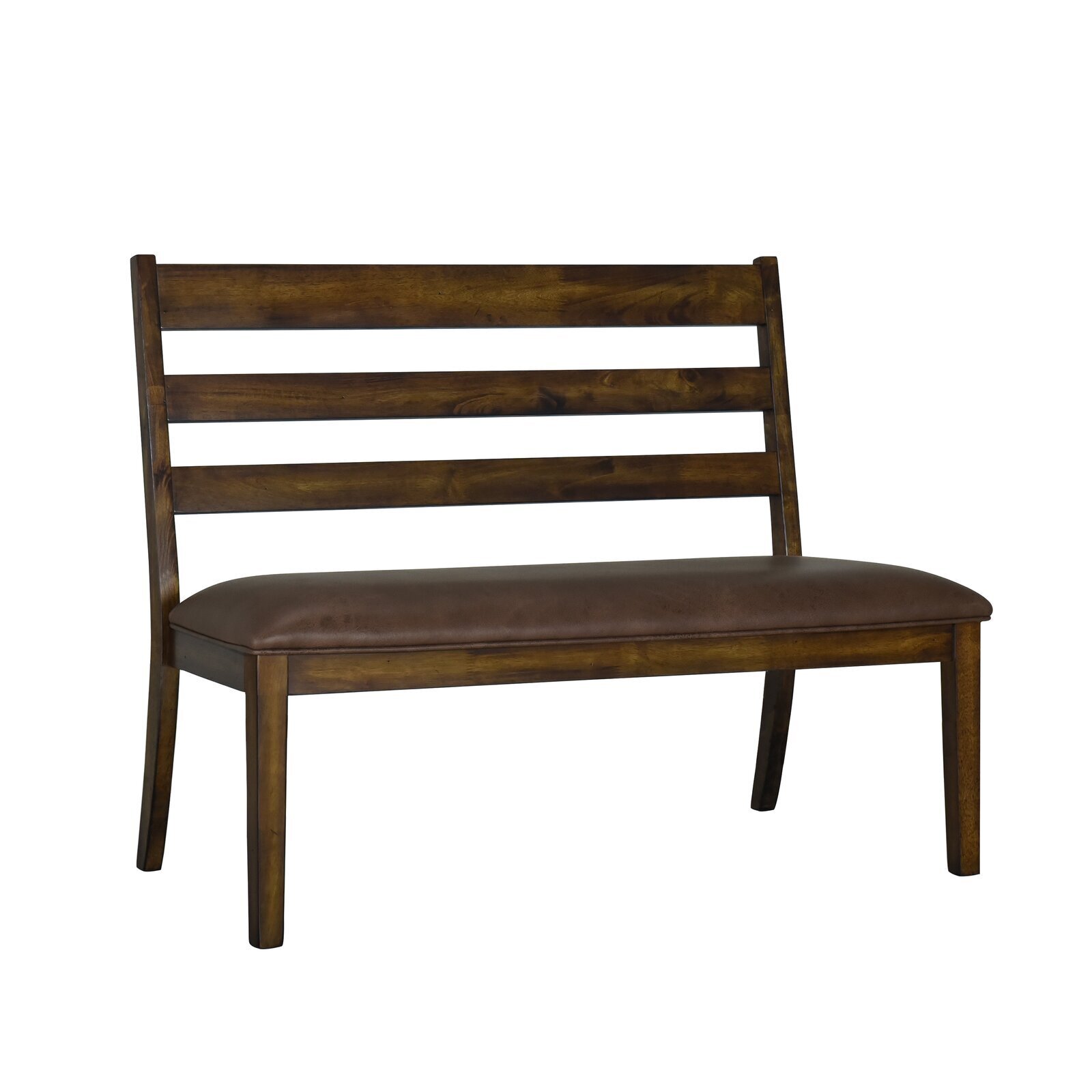Paneled Wood Dining Room Bench With Back 