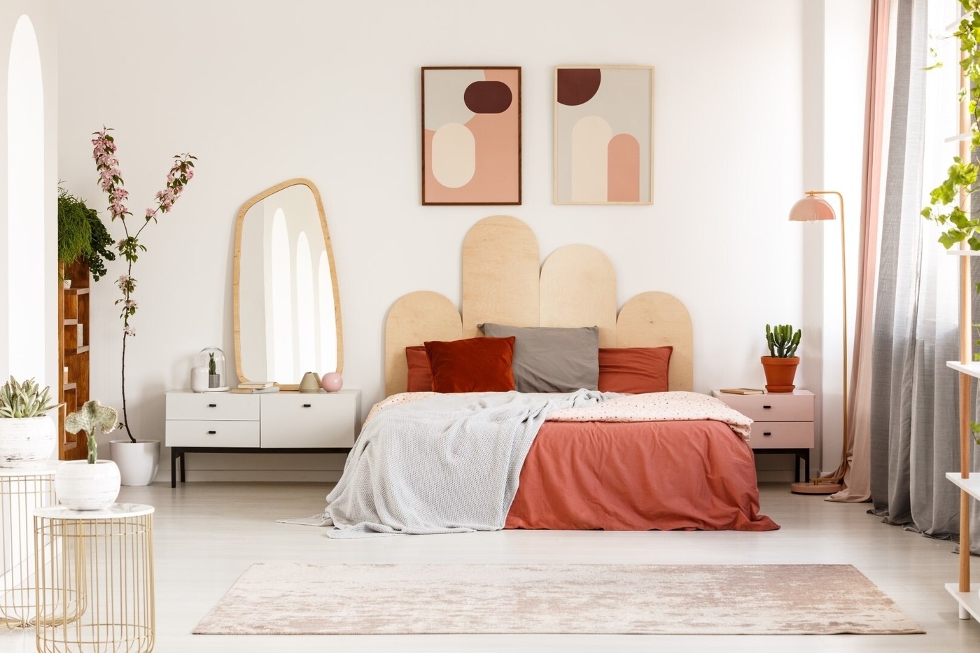 Pastel bedroom interior