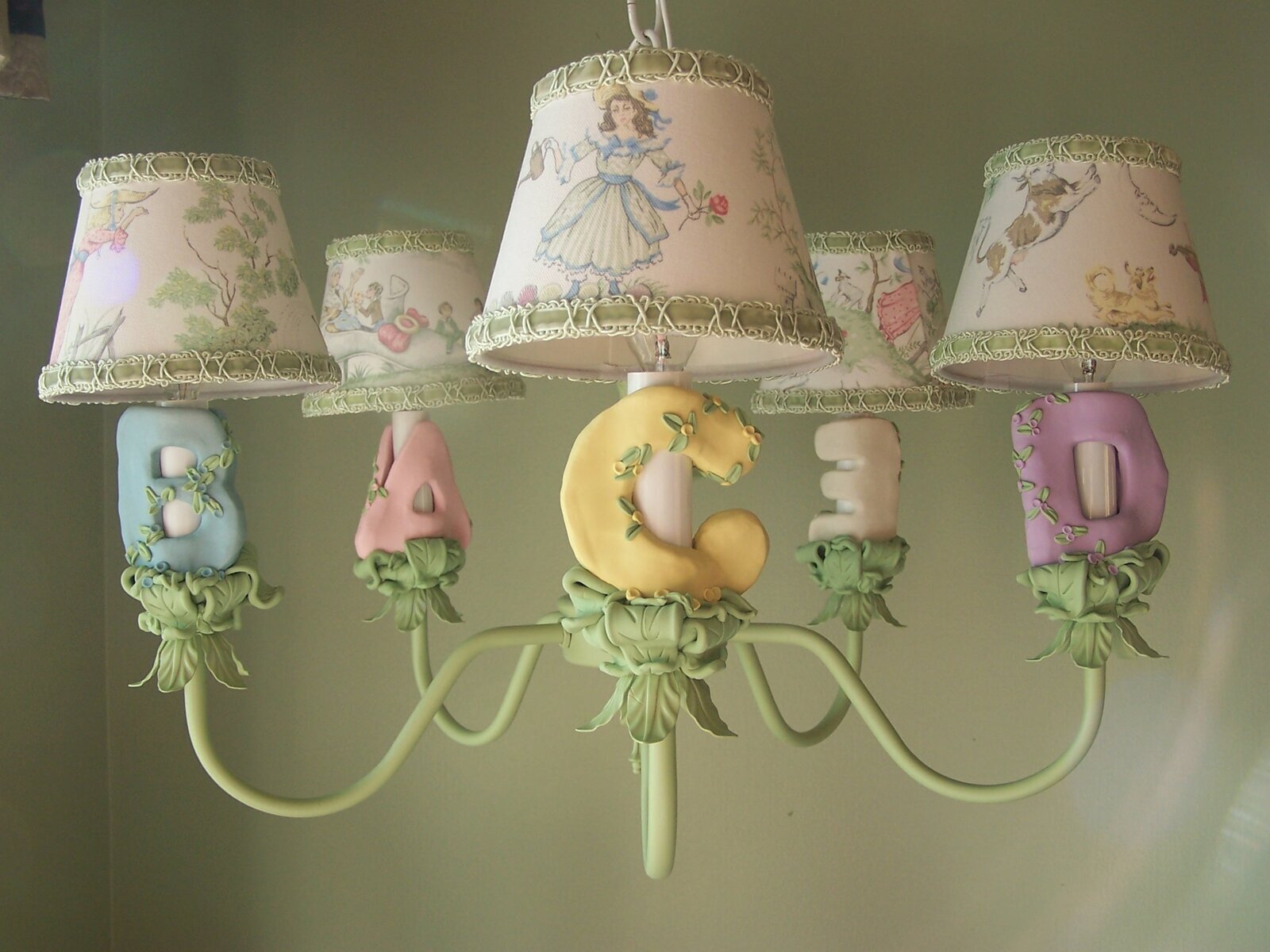 Pastel Letter Chandelier for Girl Bedroom