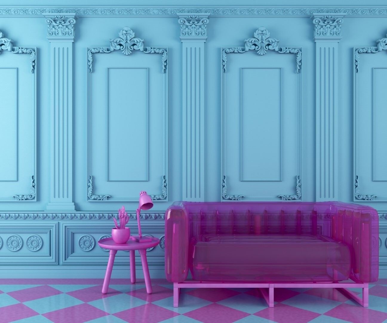 Pink couch