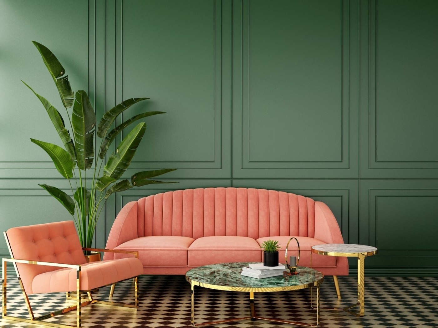 Pink green room