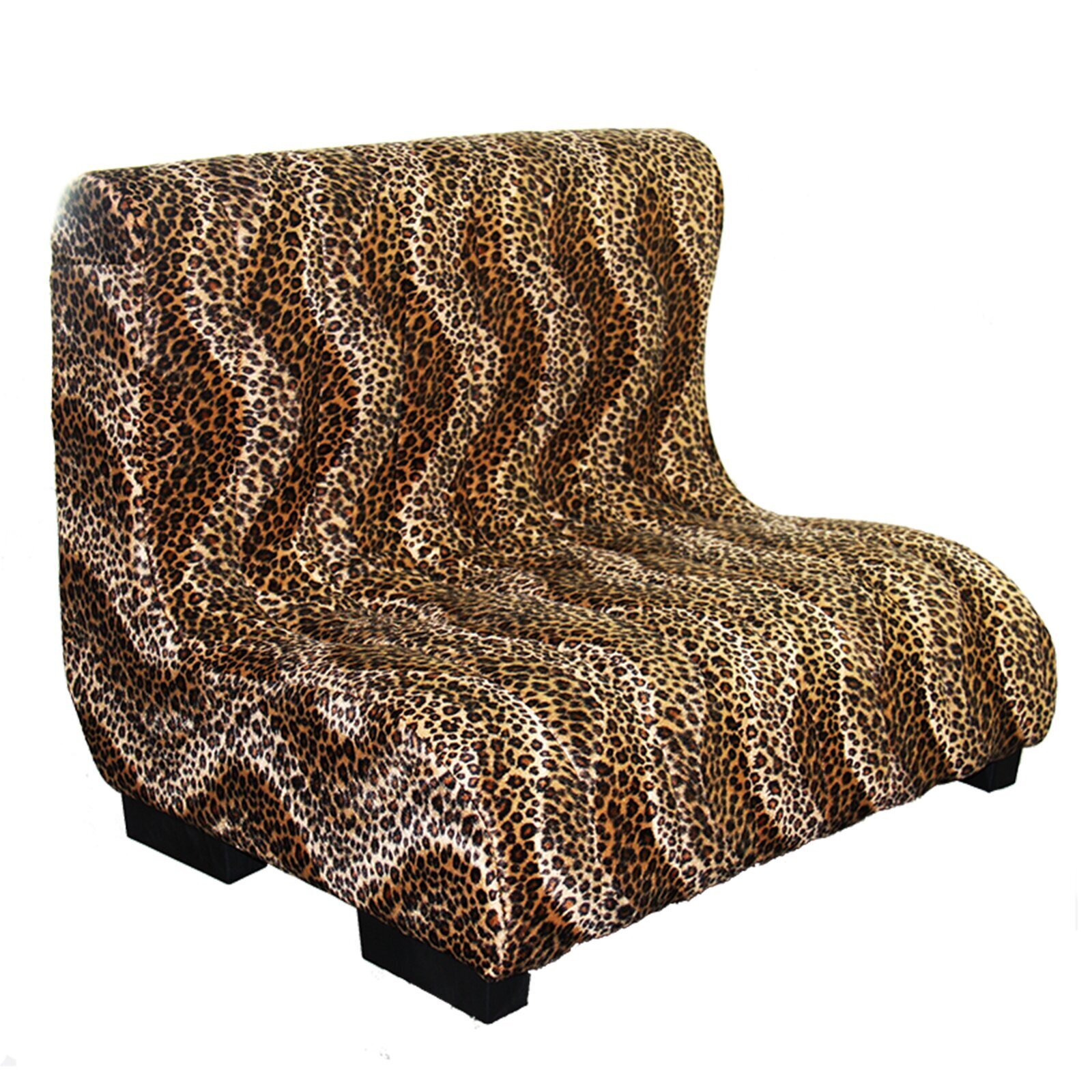 Plush Leopard Print Dog Bed 