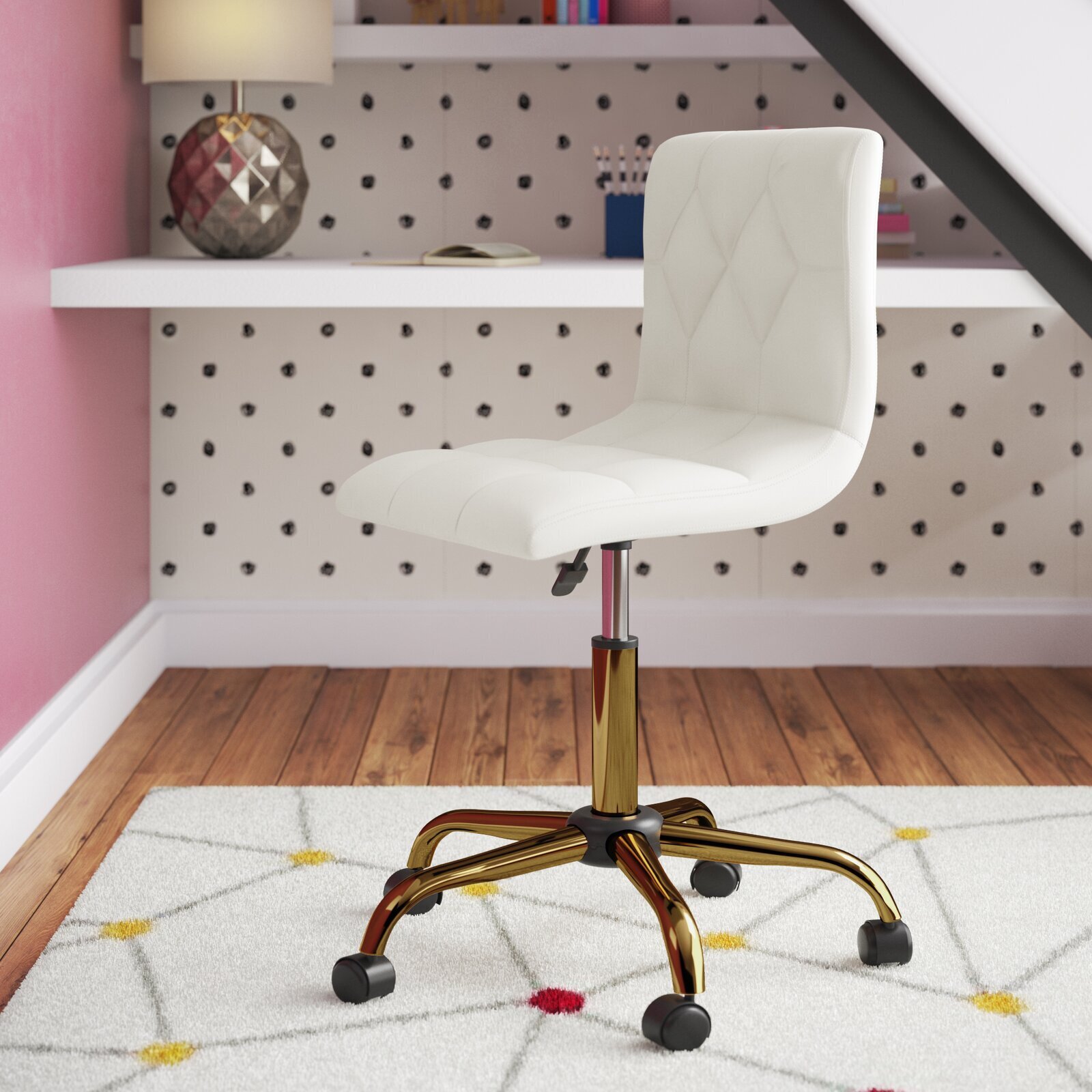 Plush Swivel Vanity Stool