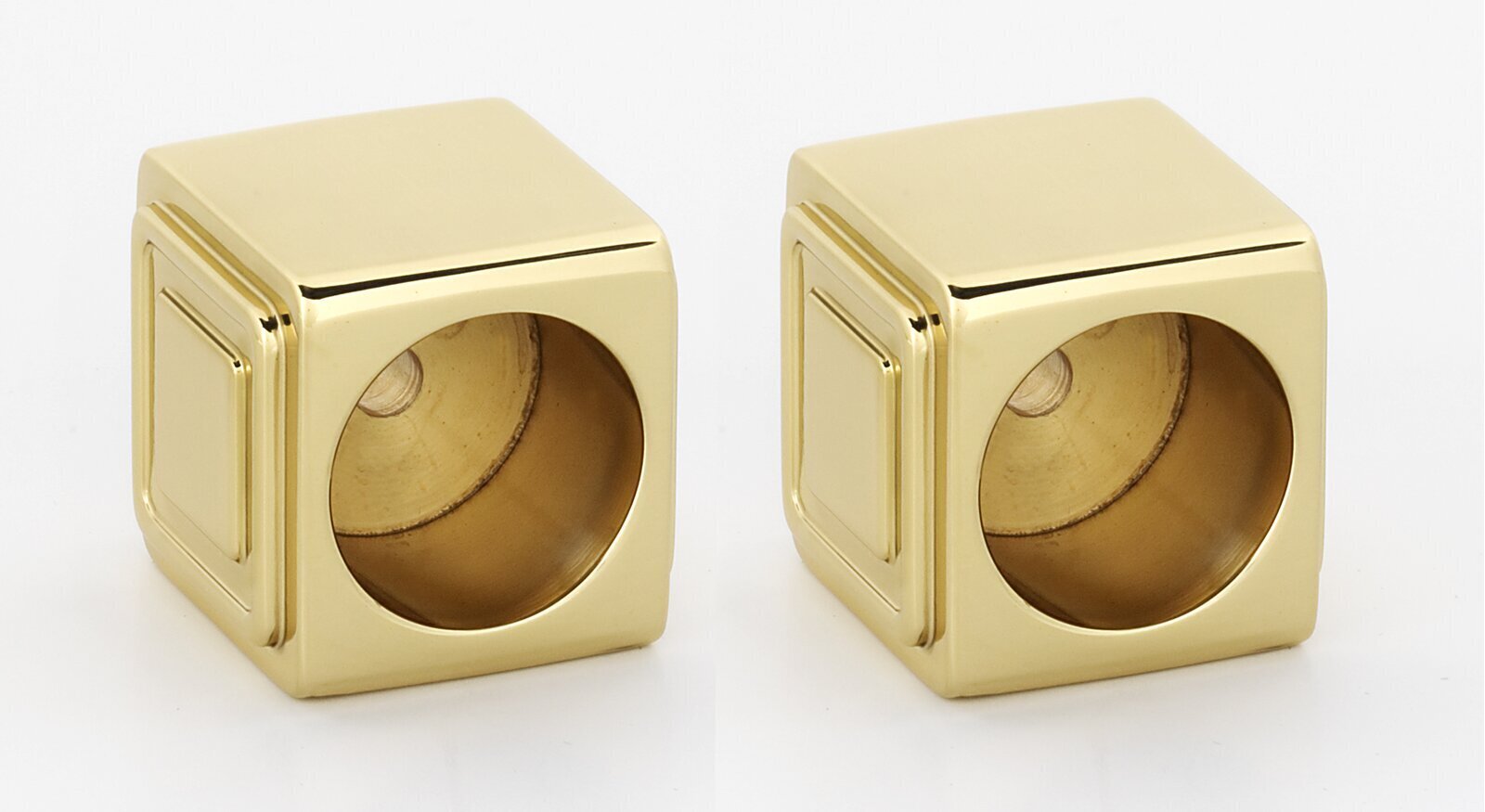 Polished Brass Shower Rod Brackets 