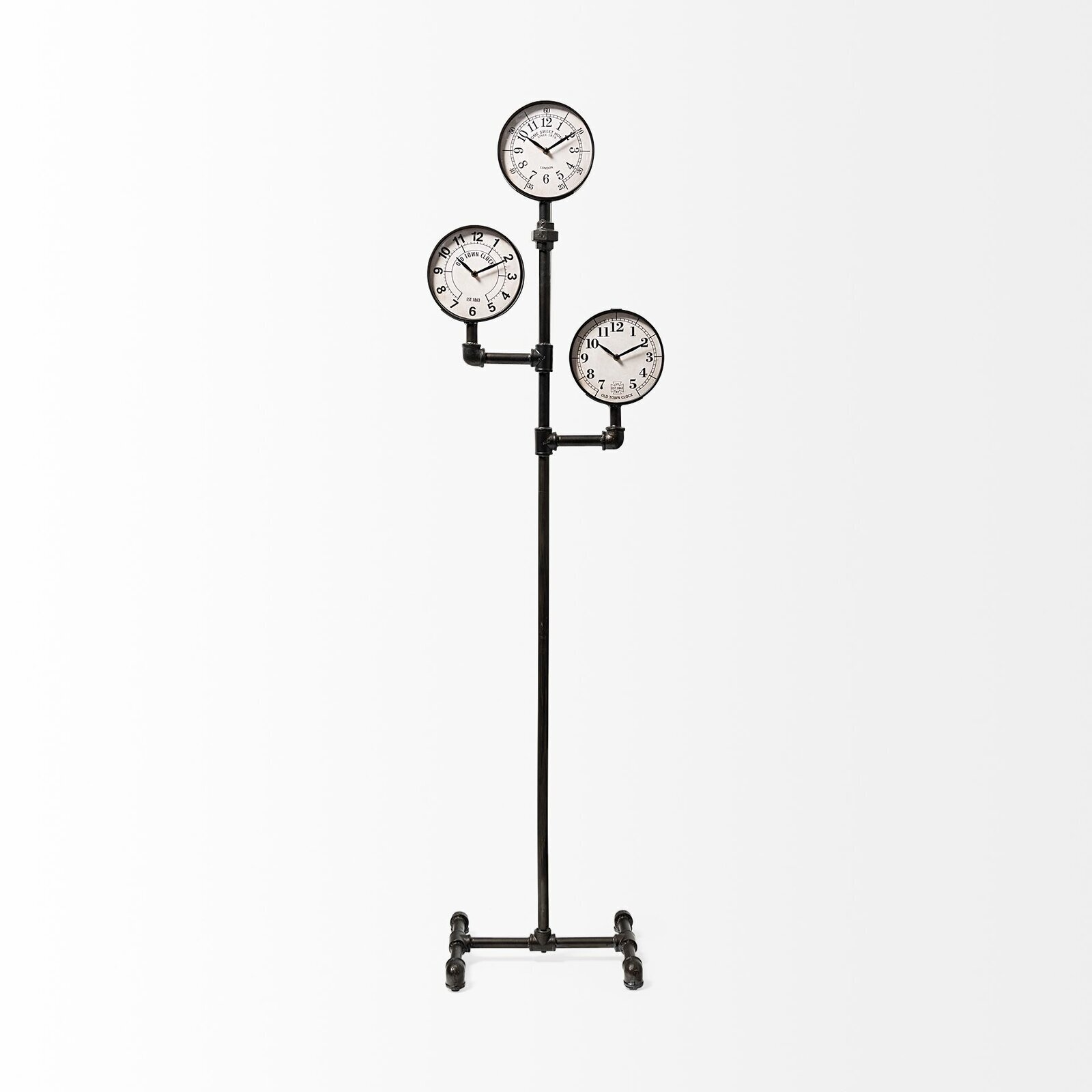 Quirky three face floor clock