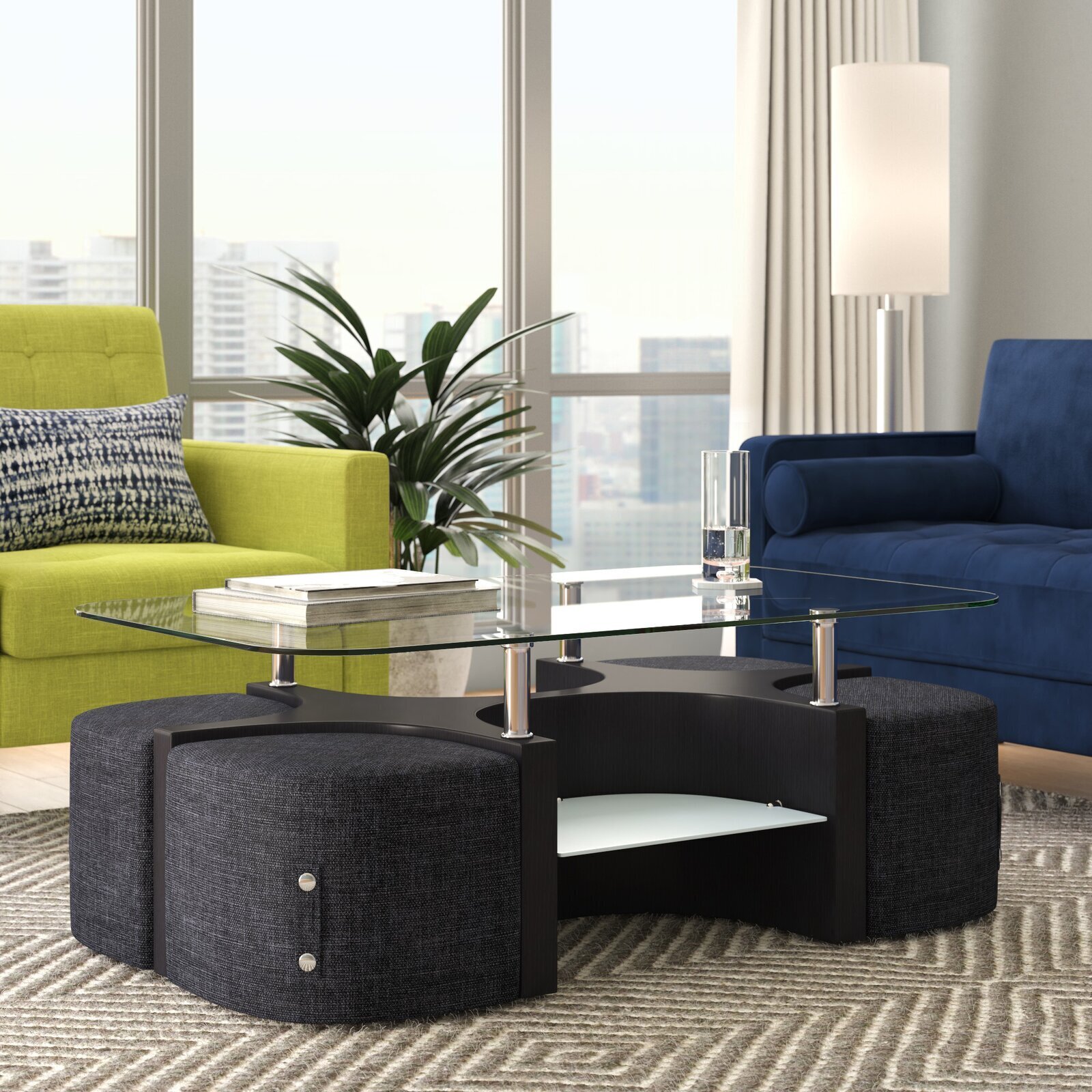 Raised Glass Coffee Table 